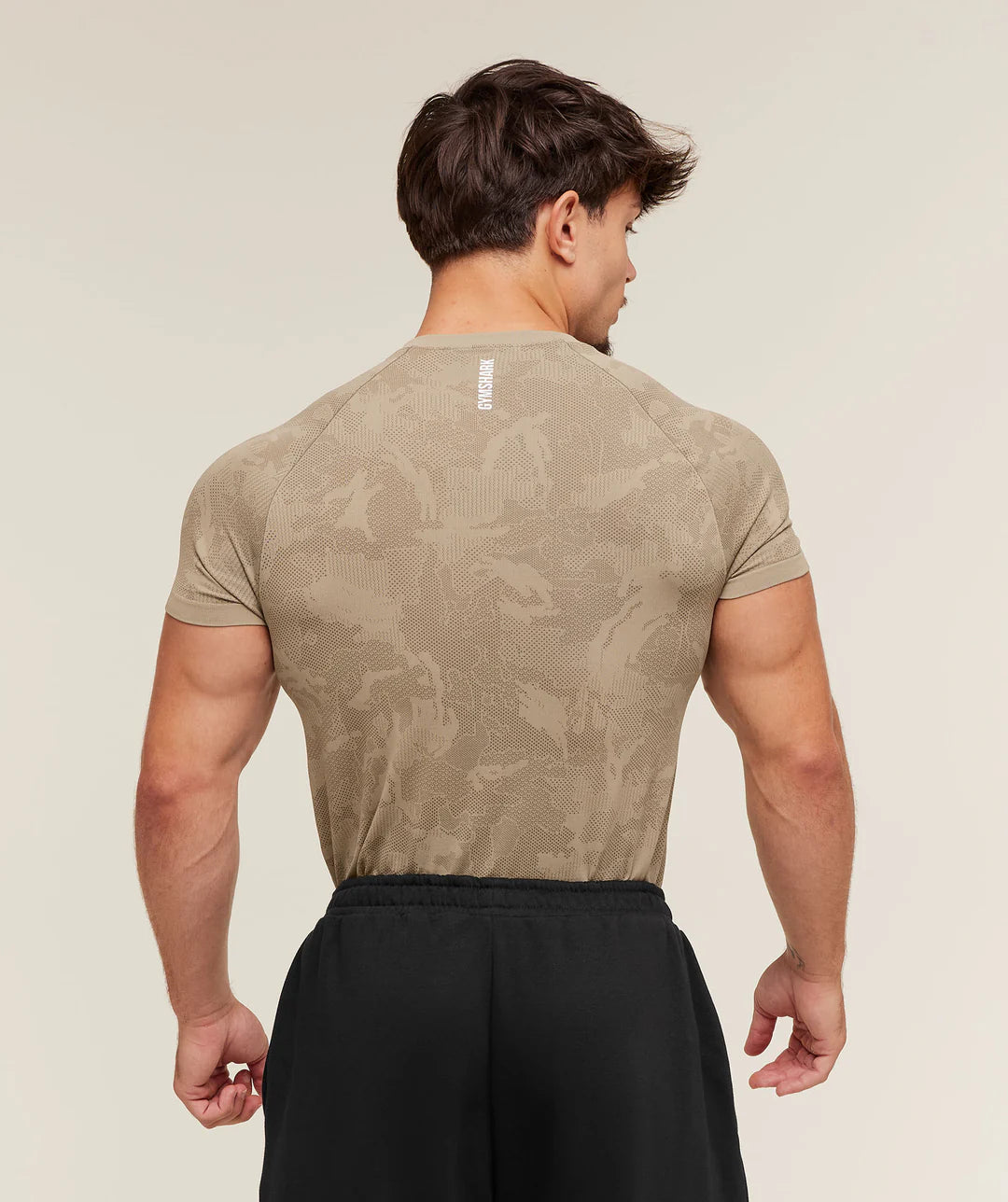 Gymshark Geo Seamless T-Shirt 'Cement Brown/Soul Brown'