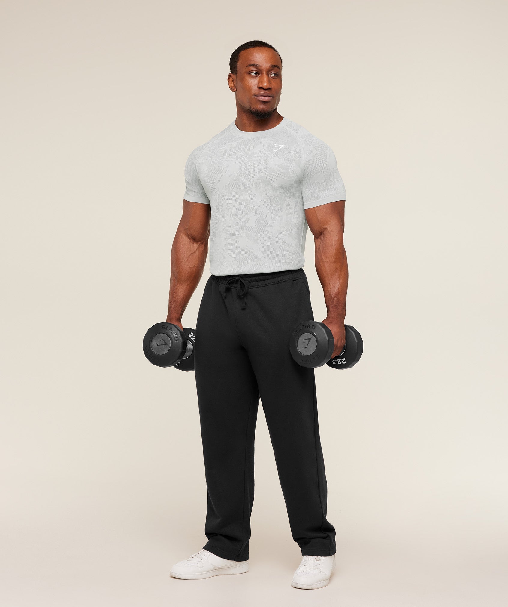 Gymshark Geo Seamless T-Shirt 'Light Grey Smokey Grey'