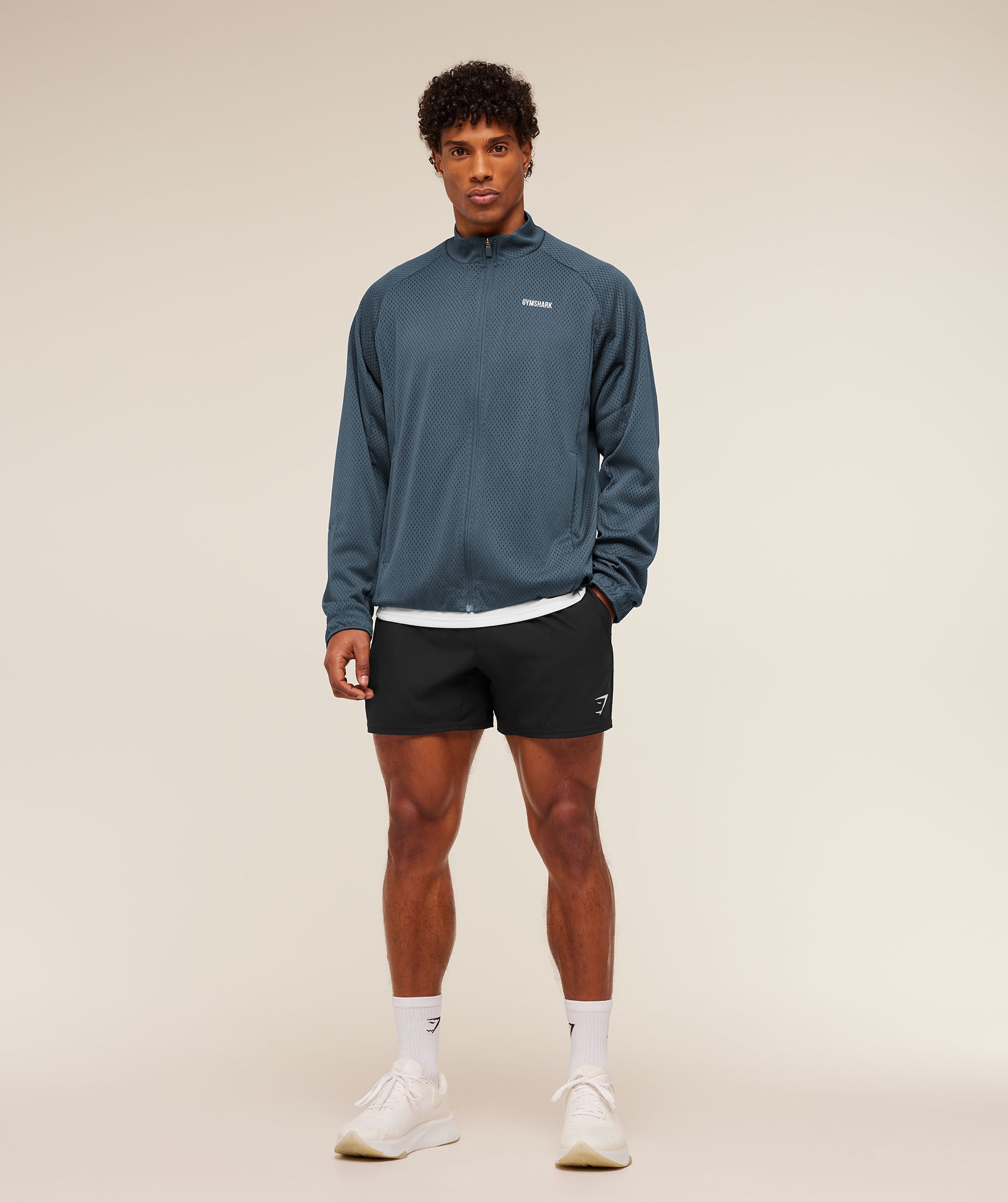 Gymshark Train Zip Through Jacket 'Stealth Blue'