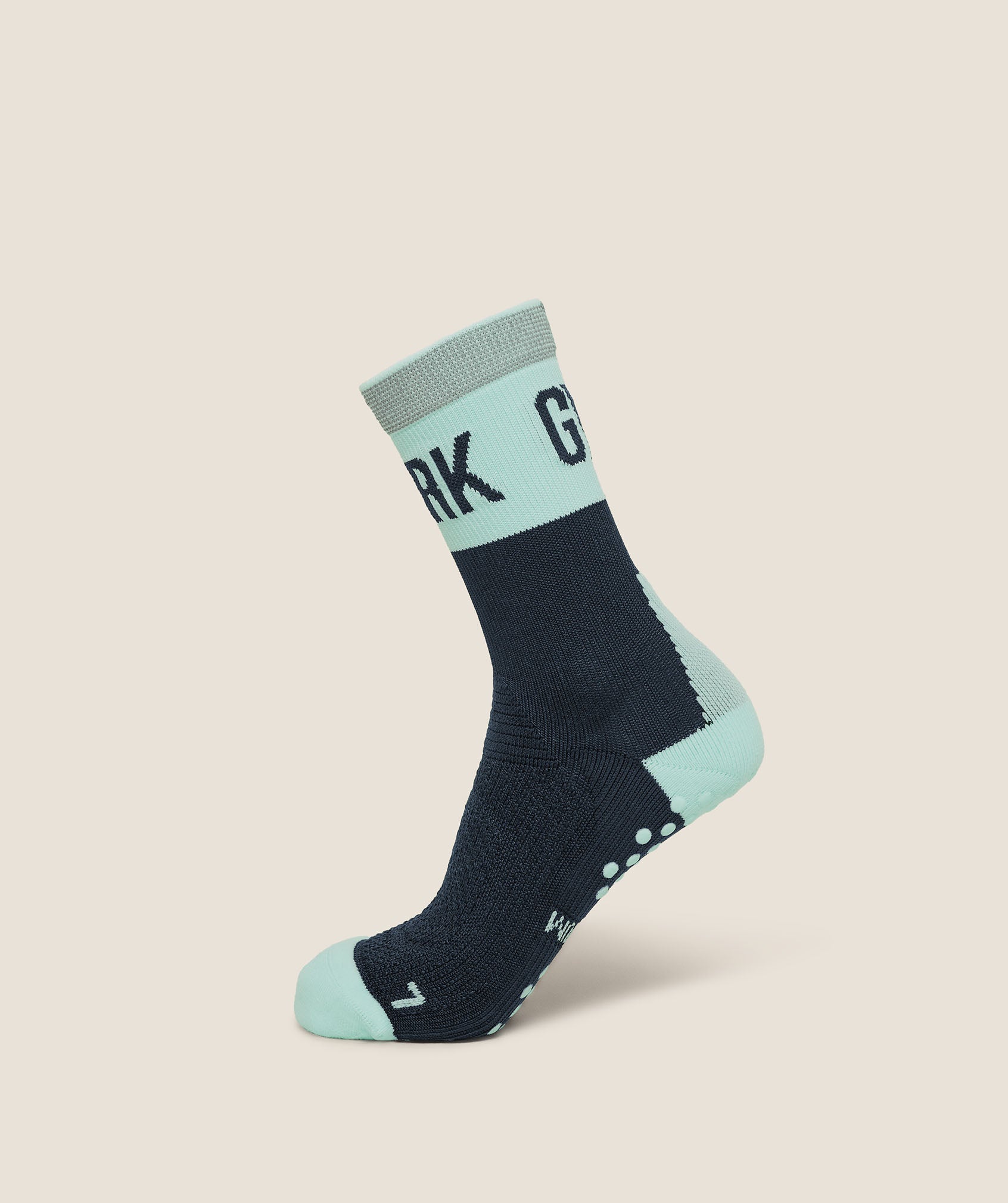 Gymshark Hybrid Training Grip Socks Single 'Black Pop Turquoise'