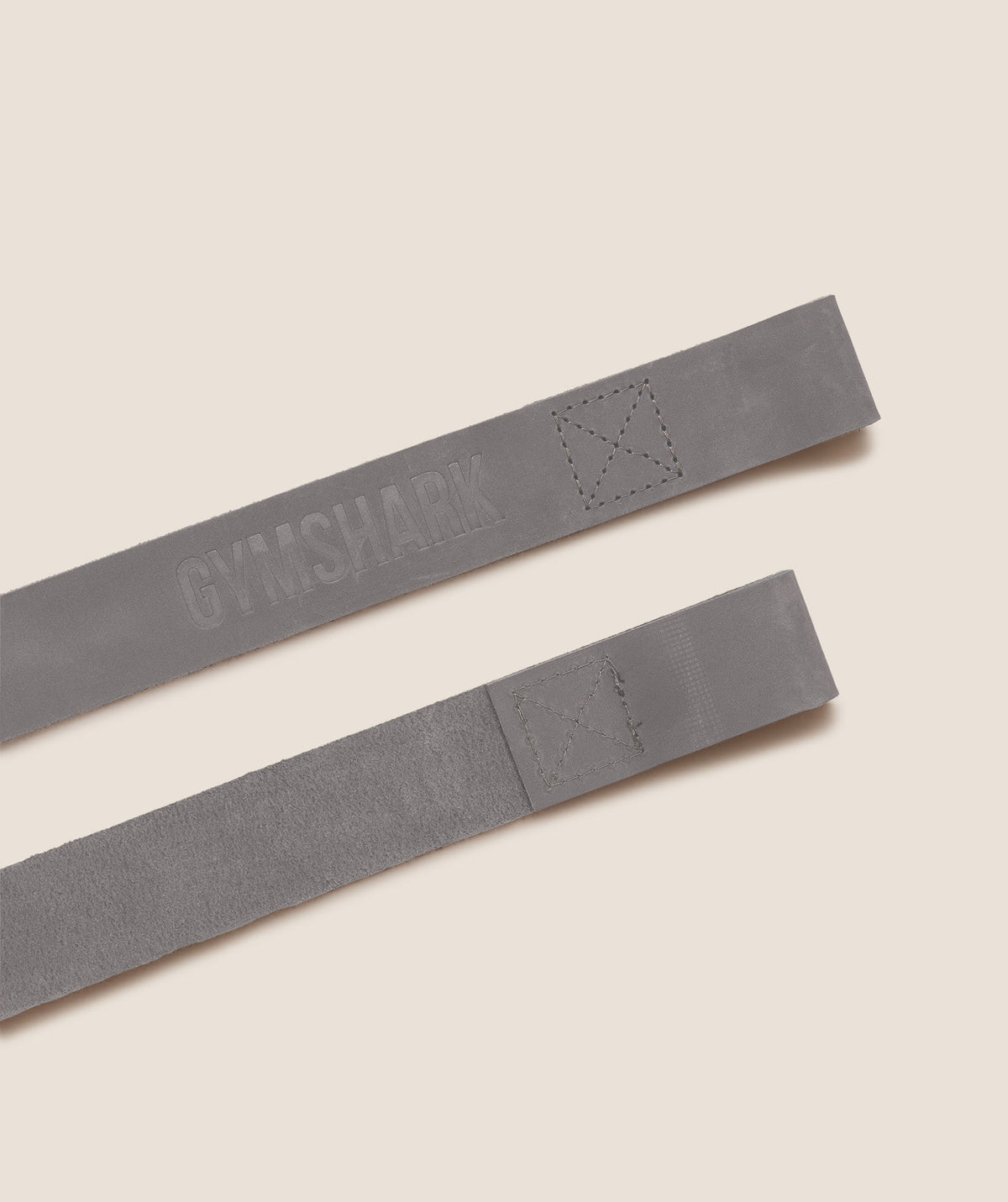 Gymshark Leather Lifting Straps 'Pitch Grey'
