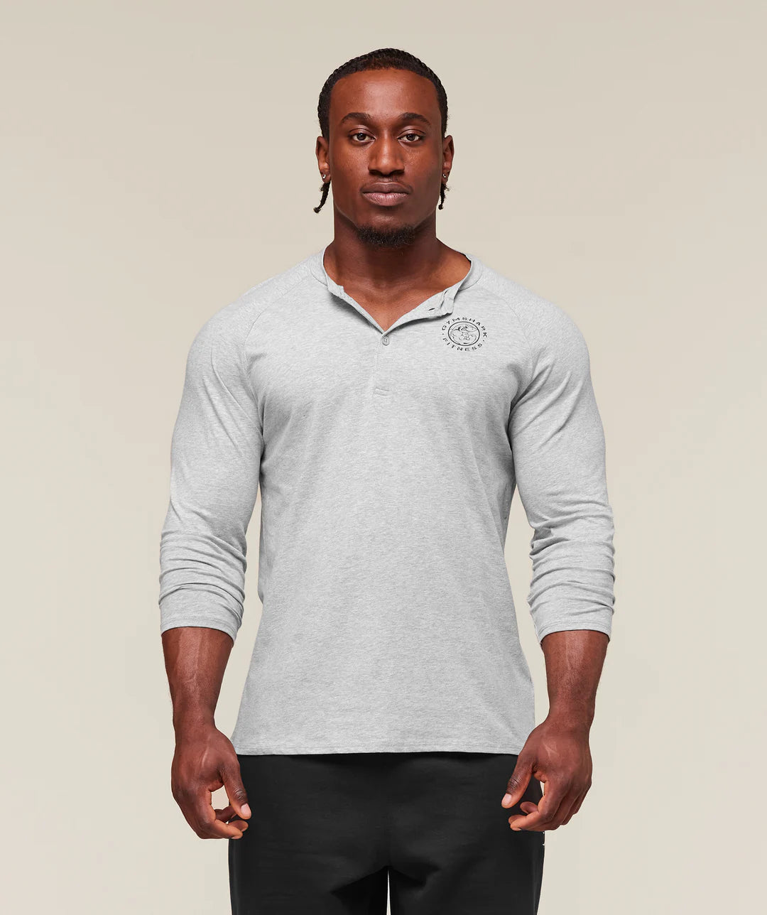 Gymshark Legacy Henley 'Light Grey Marl'