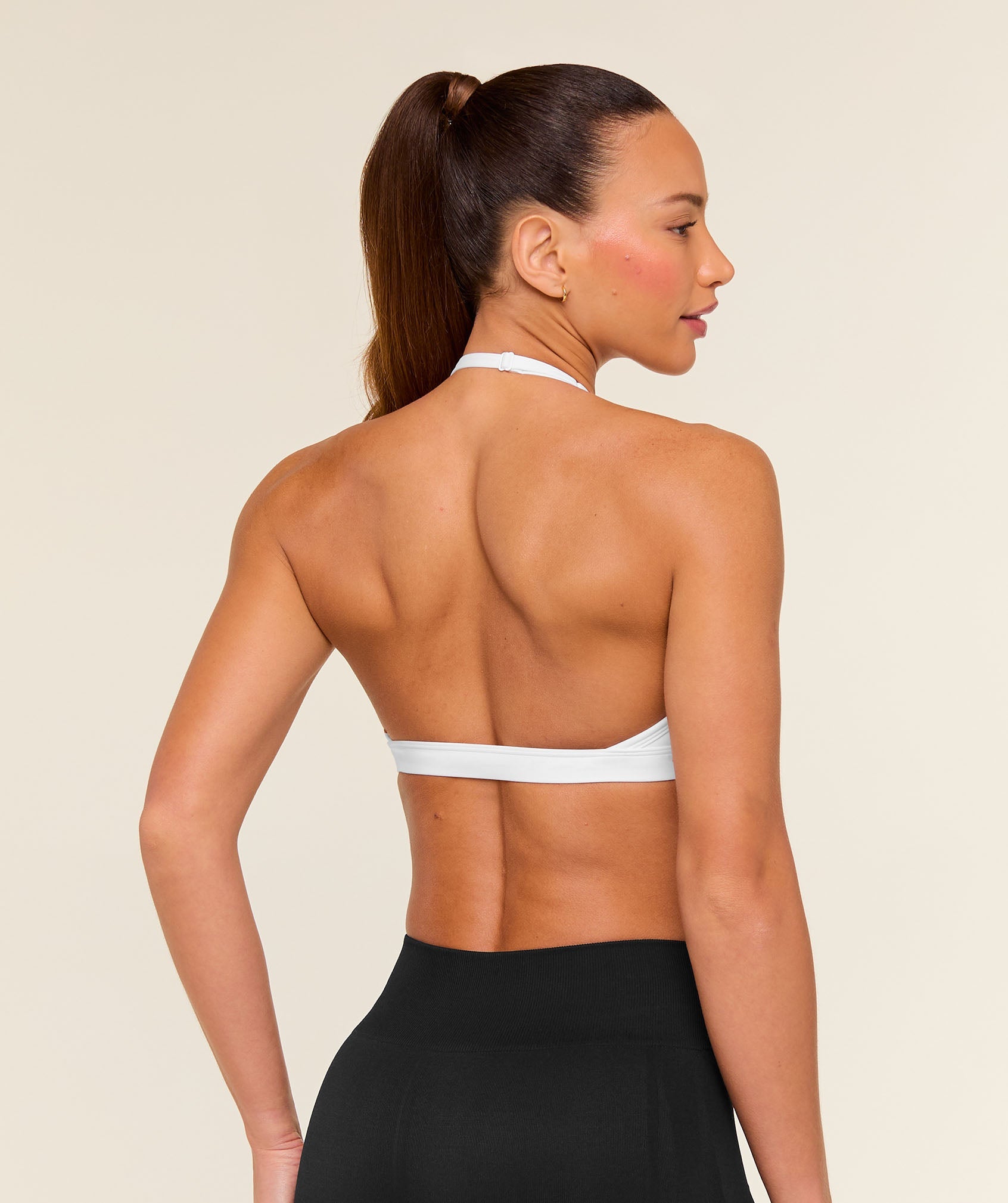 Gymshark Minimal Halterneck Sports Bra 'White'