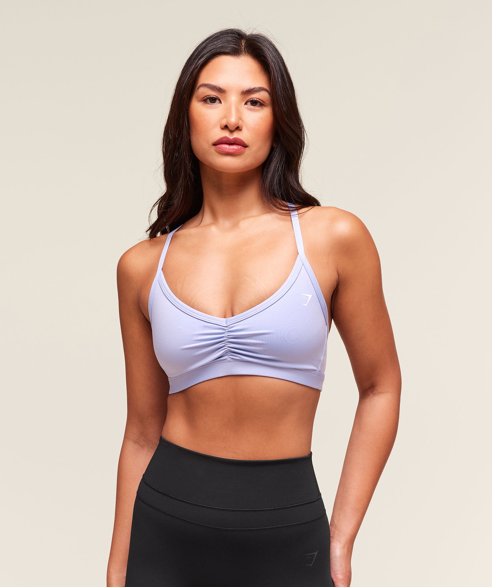 Gymshark Ruched Strappy Sports Bra 'Peri Blue'