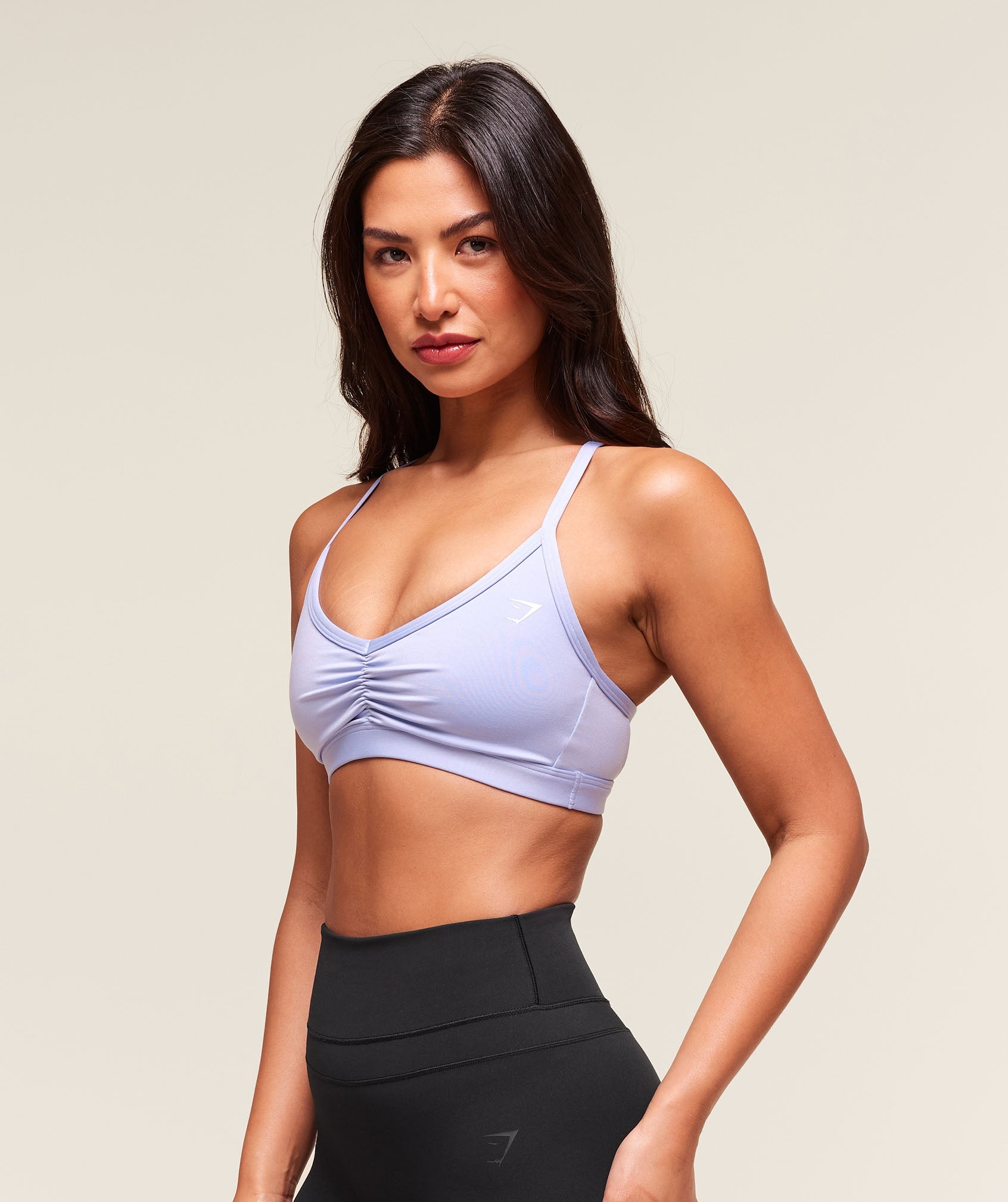 Gymshark Ruched Strappy Sports Bra 'Peri Blue'