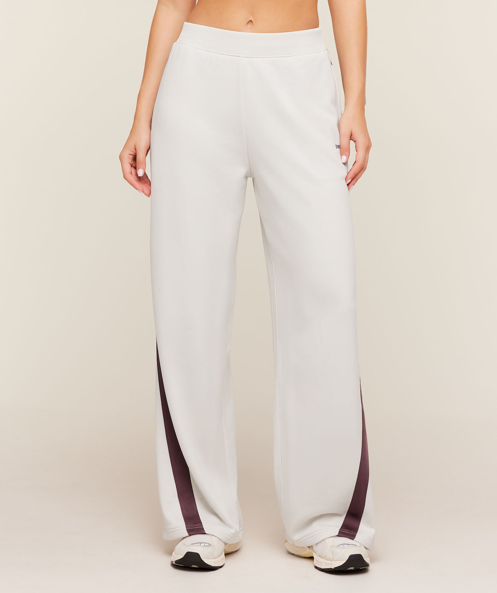 Gymshark Lightweight Tricot Wide Leg Pants 'Tinted White Cherry Purple'