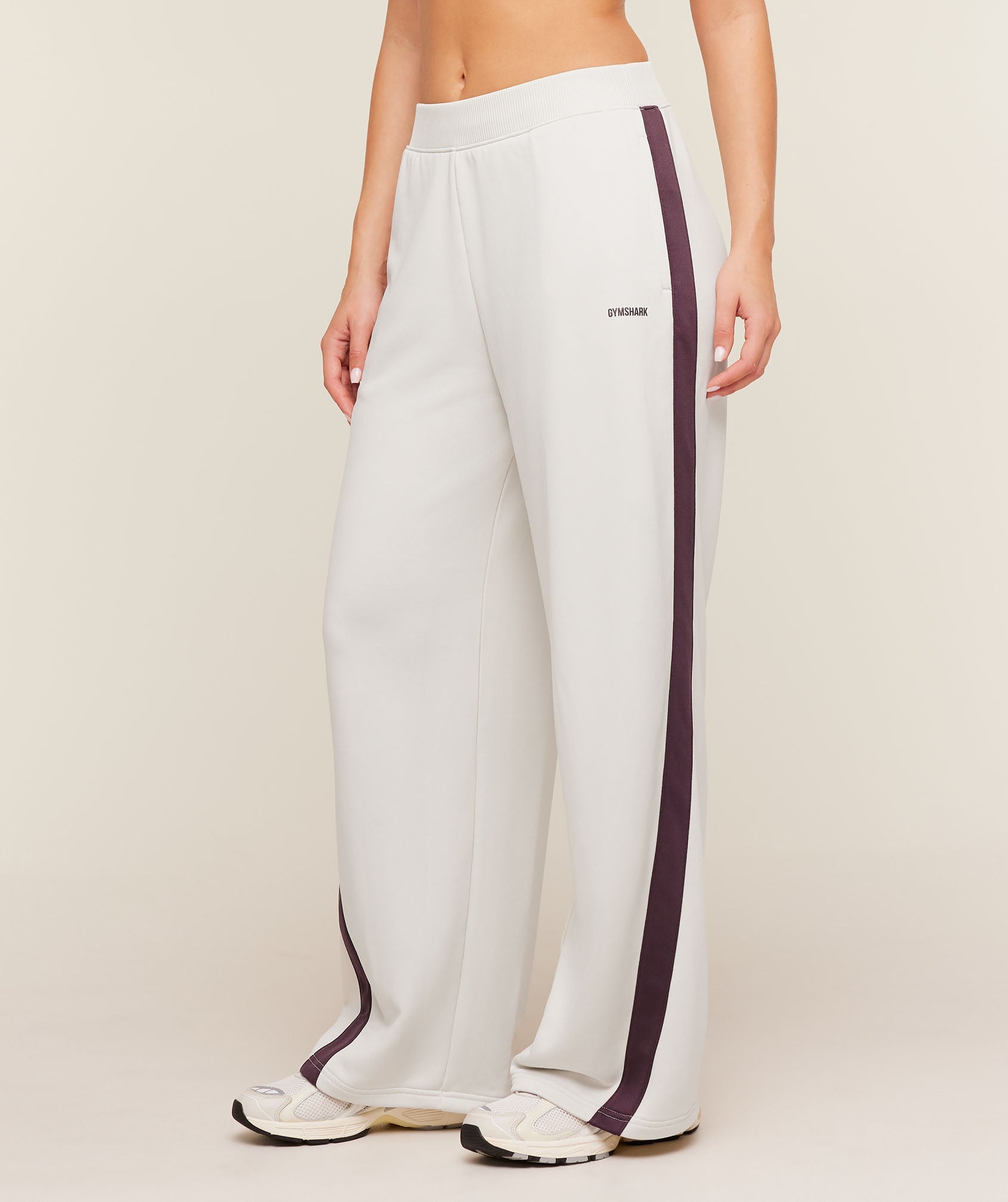 Gymshark Lightweight Tricot Wide Leg Pants 'Tinted White Cherry Purple'
