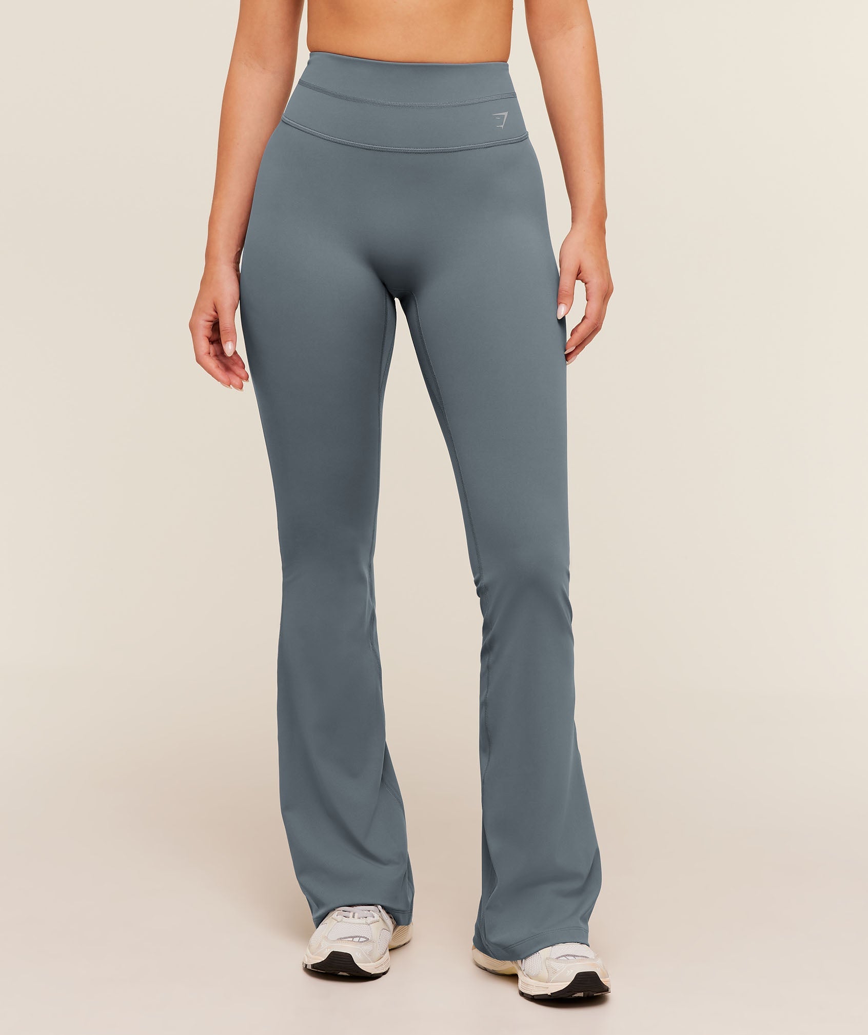 Gymshark Crossover Back Flared Leggings 'Iron Blue'
