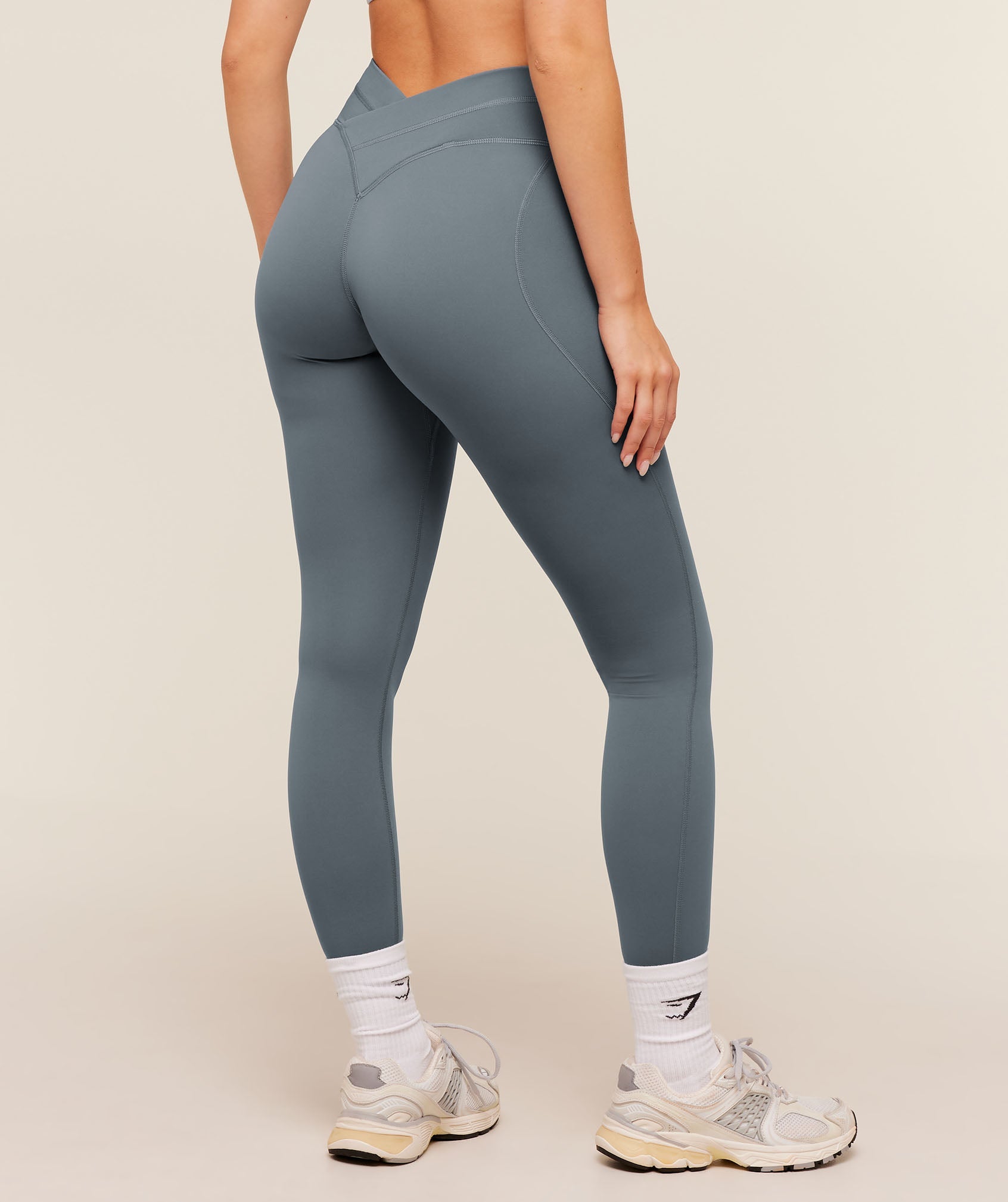Gymshark Crossover Back Leggings 'Iron Blue'