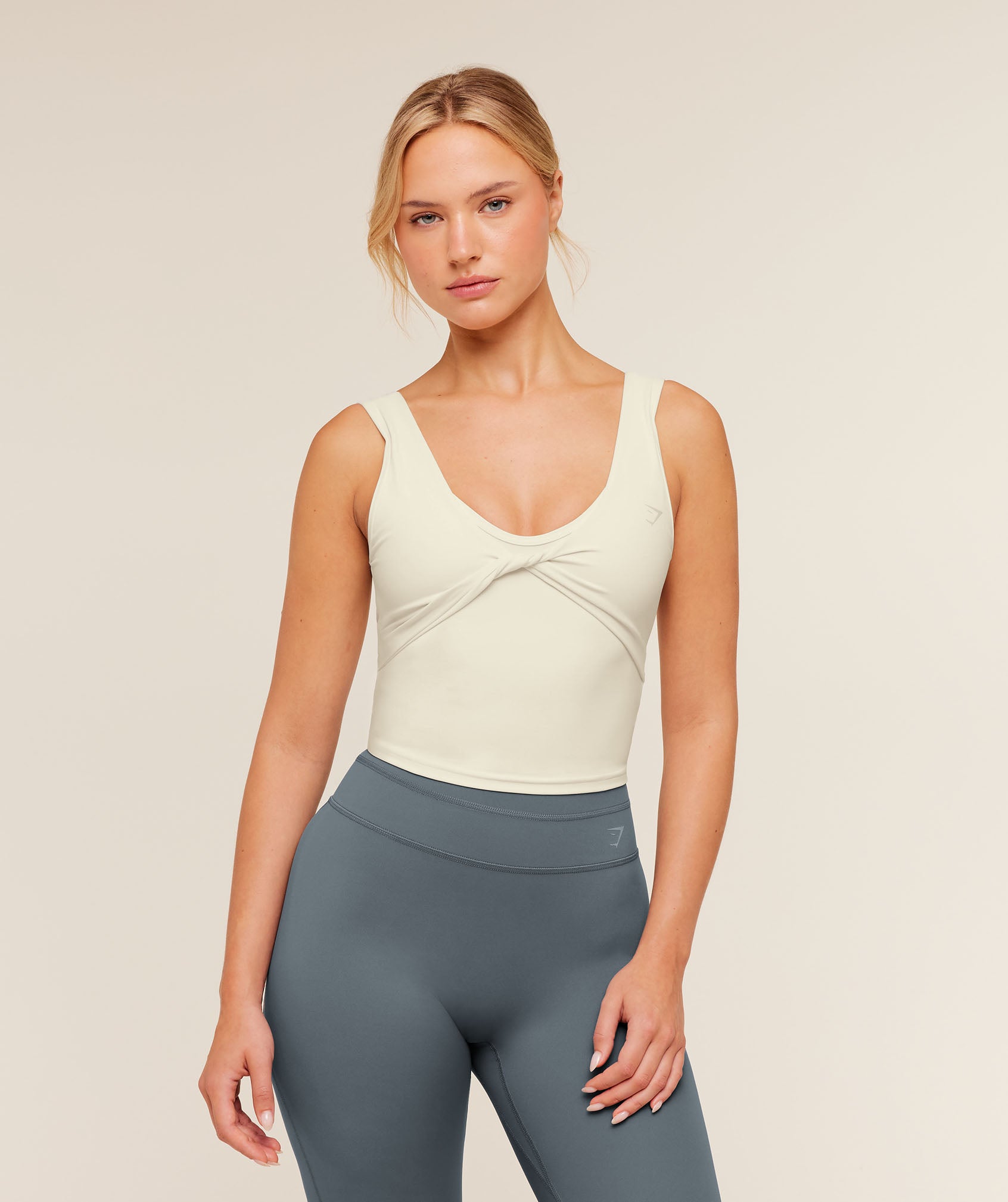 Gymshark Crossover Back Tank 'Soft White'