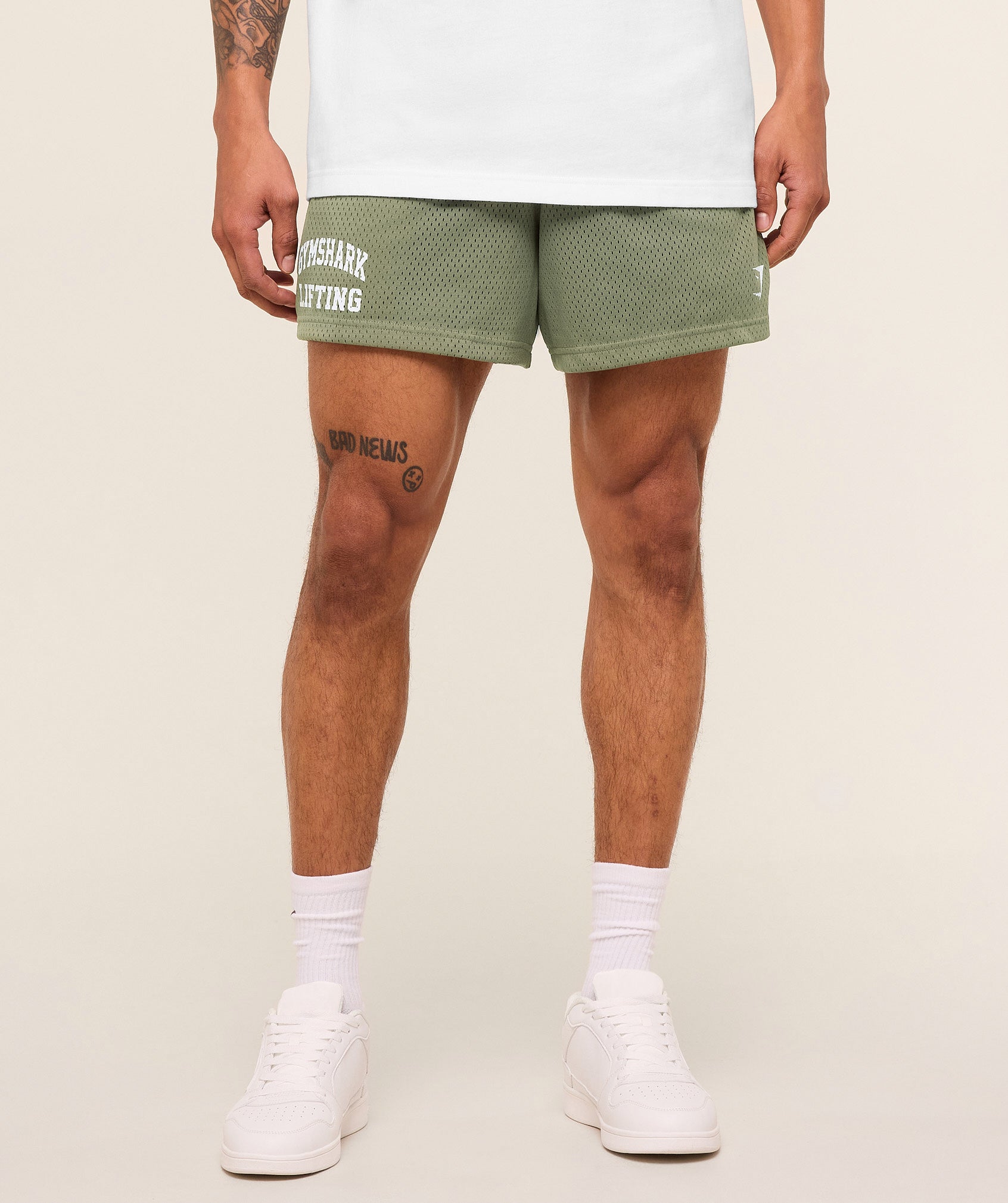 Gymshark Lifting Mesh 5" Shorts 'Base Green'