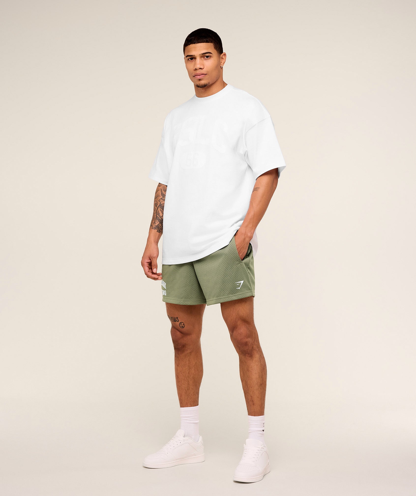Gymshark Lifting Mesh 5" Shorts 'Base Green'