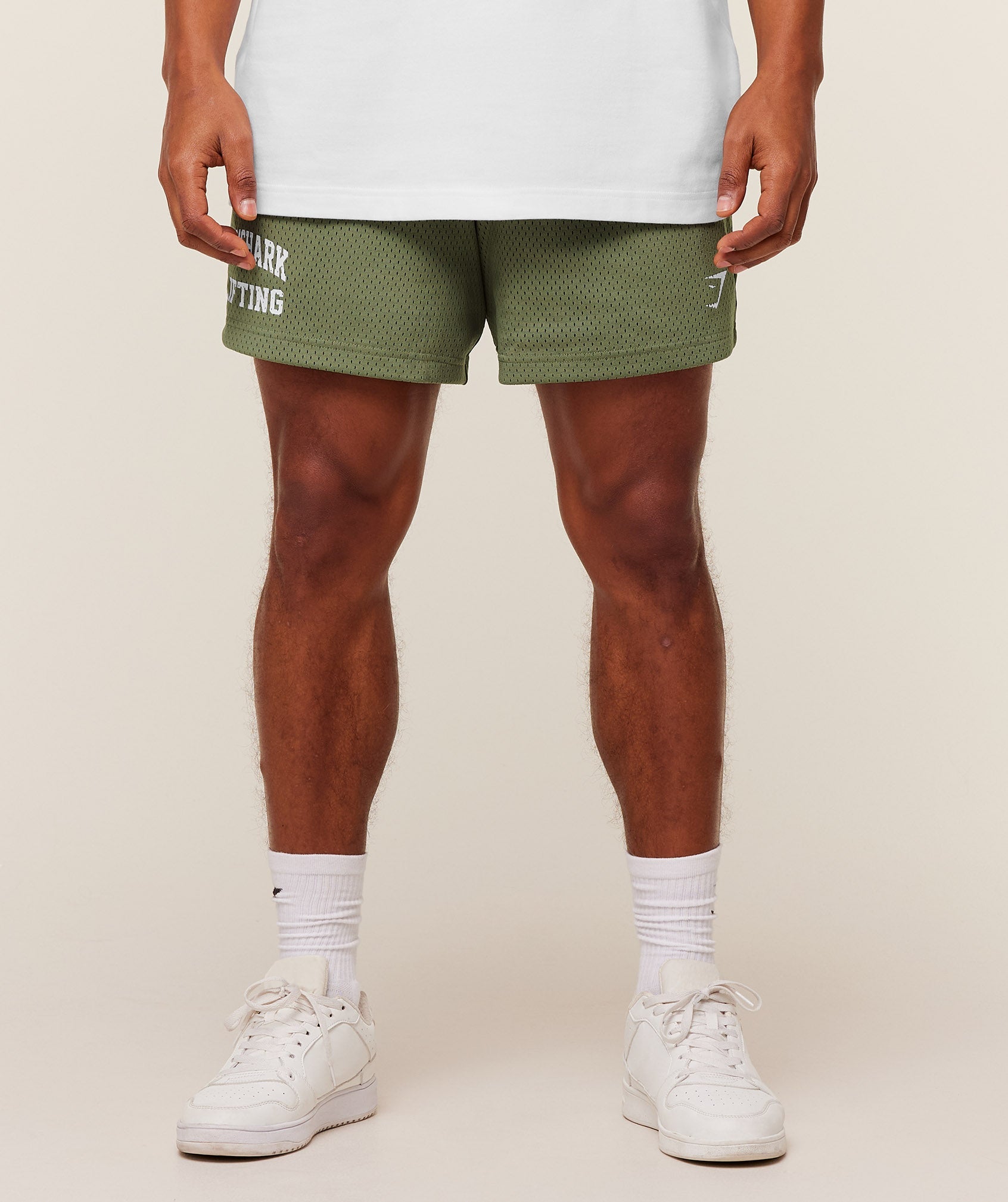 Gymshark Lifting Mesh 5" Shorts 'GS Grounded Green'