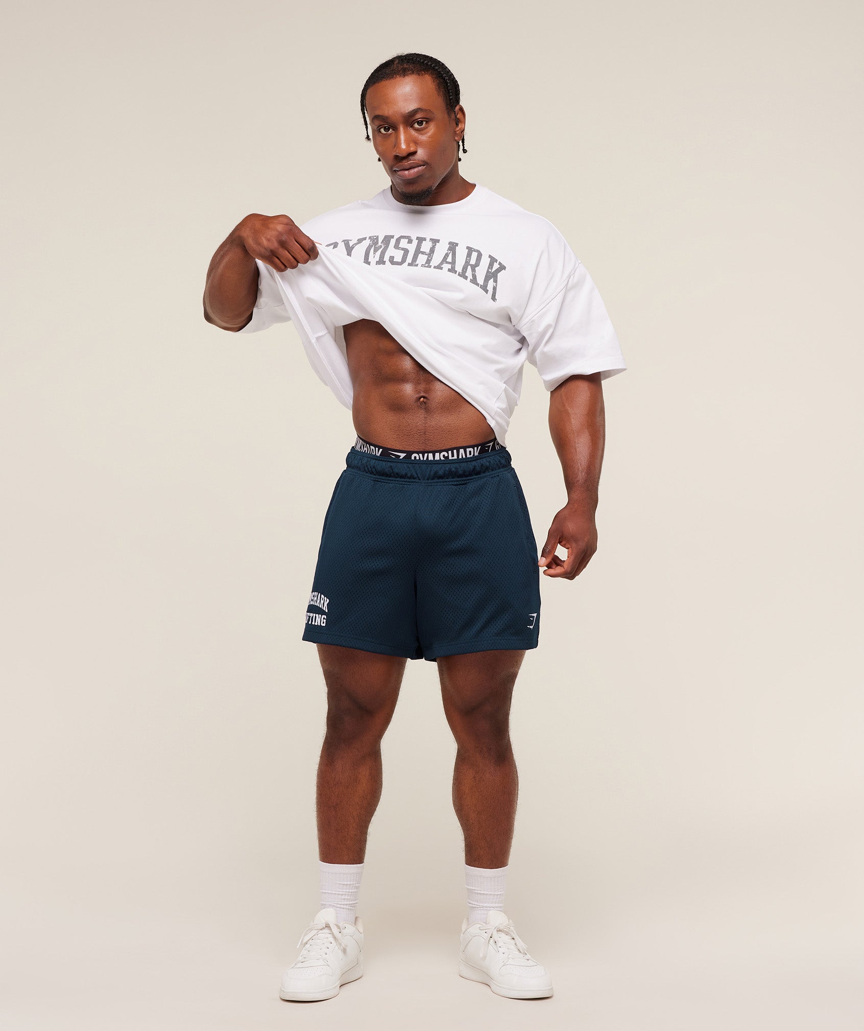 Gymshark Lifting Mesh 5" Shorts 'Navy'