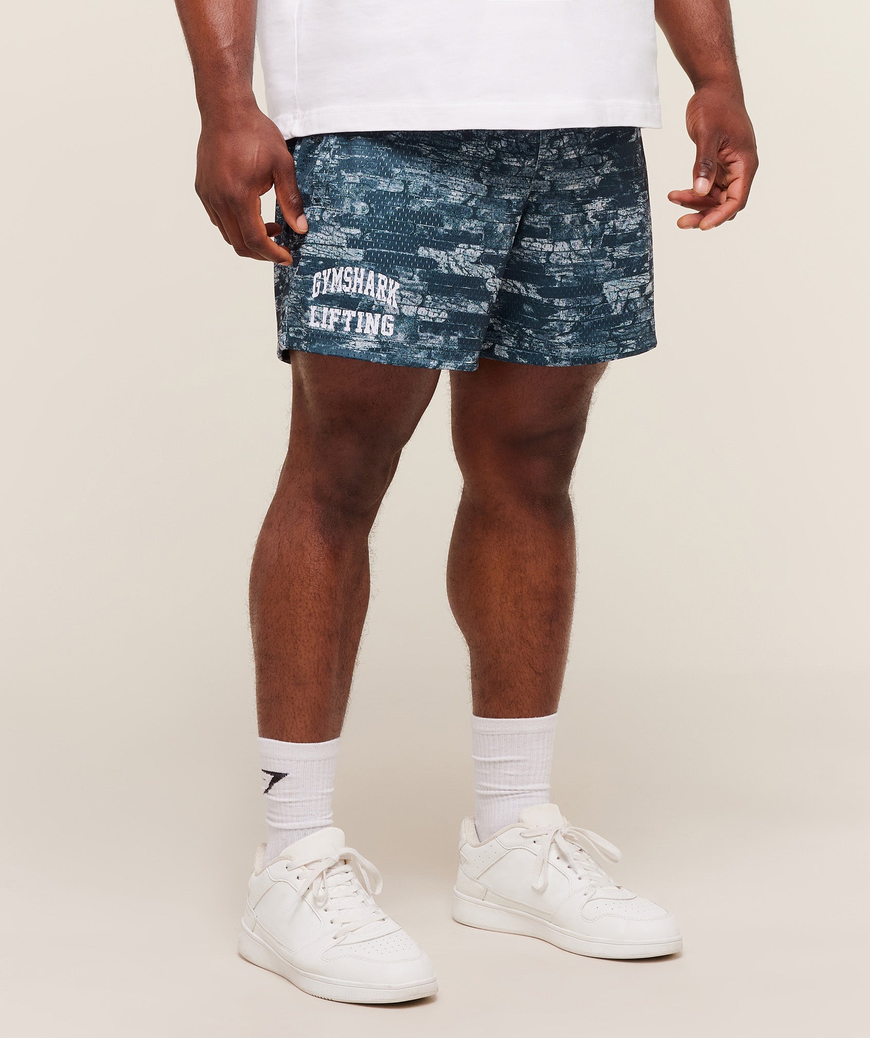 Gymshark Lifting Mesh 5" Shorts 'Smoke Blue'