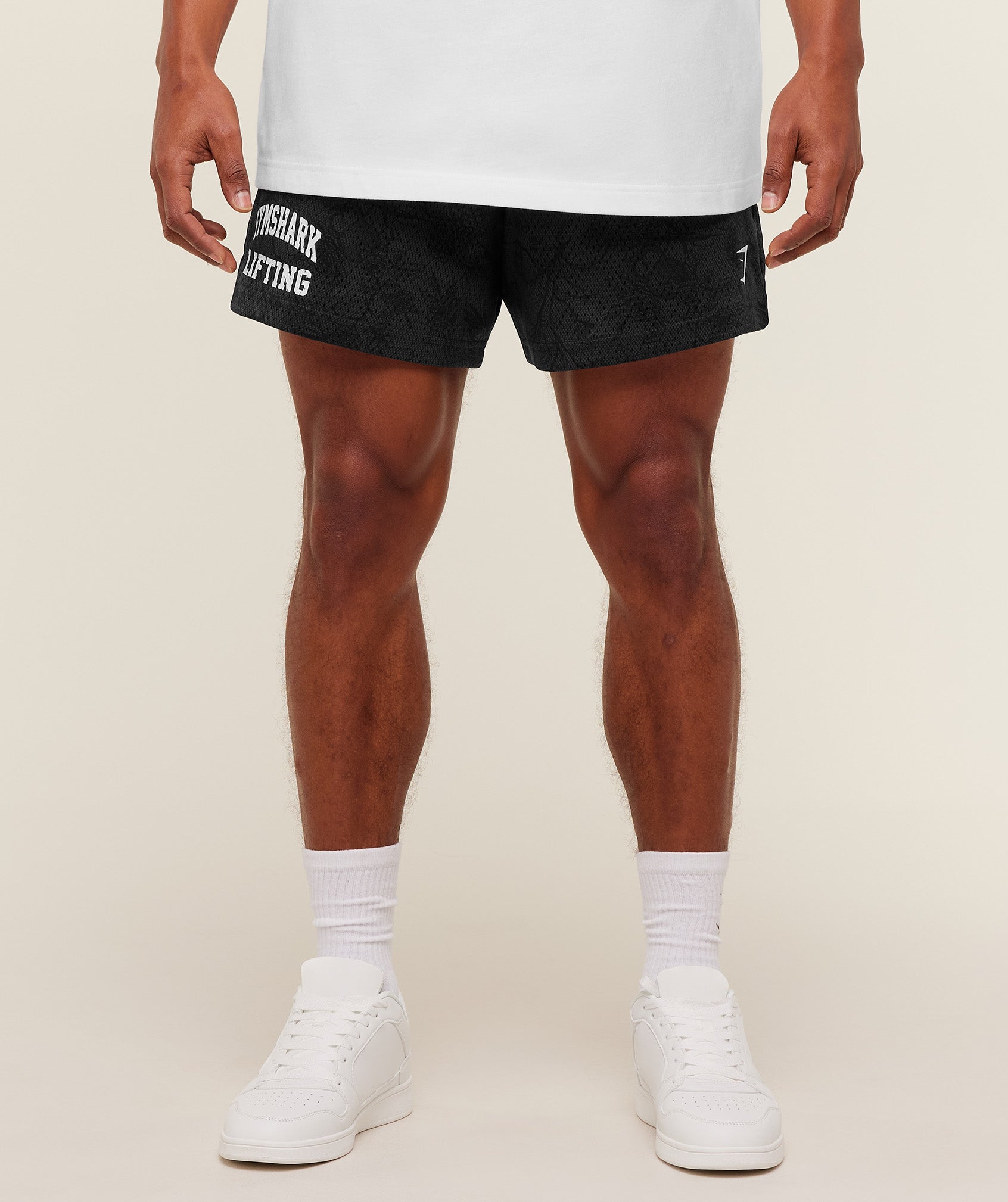 Gymshark Lifting Mesh 5" Shorts 'Black Grey'