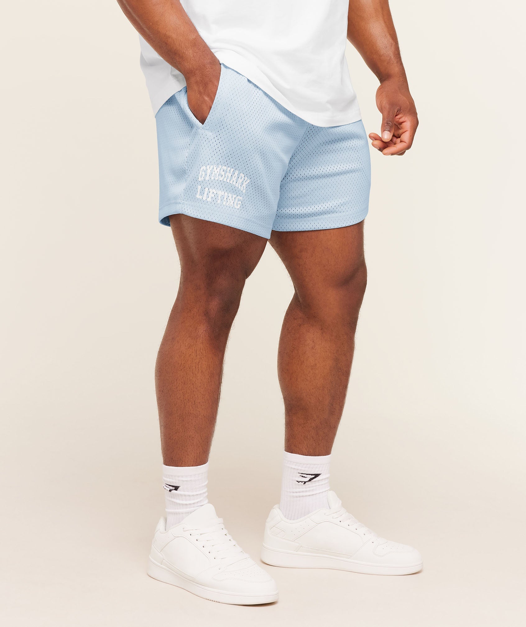 Gymshark Lifting Mesh 5" Shorts 'Chilled Blue'