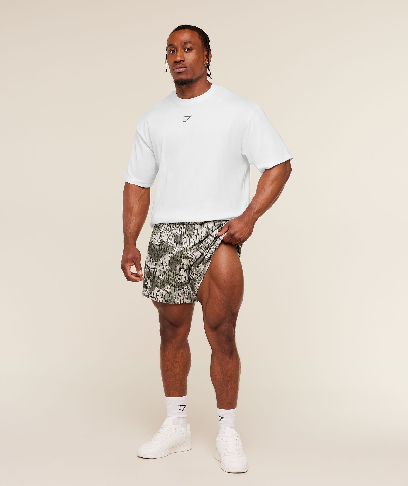 Gymshark Lifting Mesh 5" Shorts 'Pebble Grey'