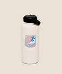 Gymshark Run Club Graphic Metal 1L w Straw Bottle 'GS Soft White'