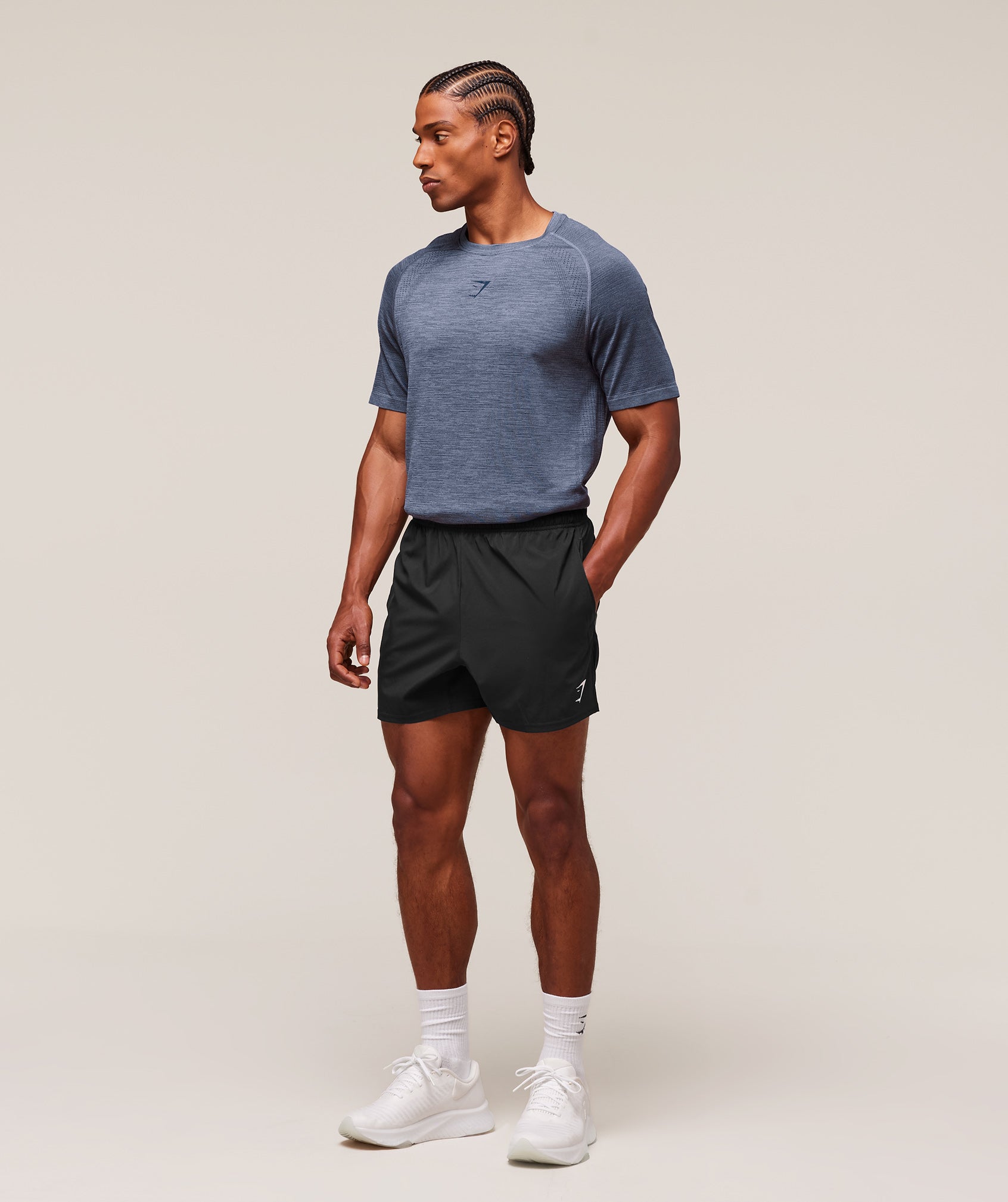 Gymshark Versatile Seamless T-Shirt 'Iron Blue Navy'