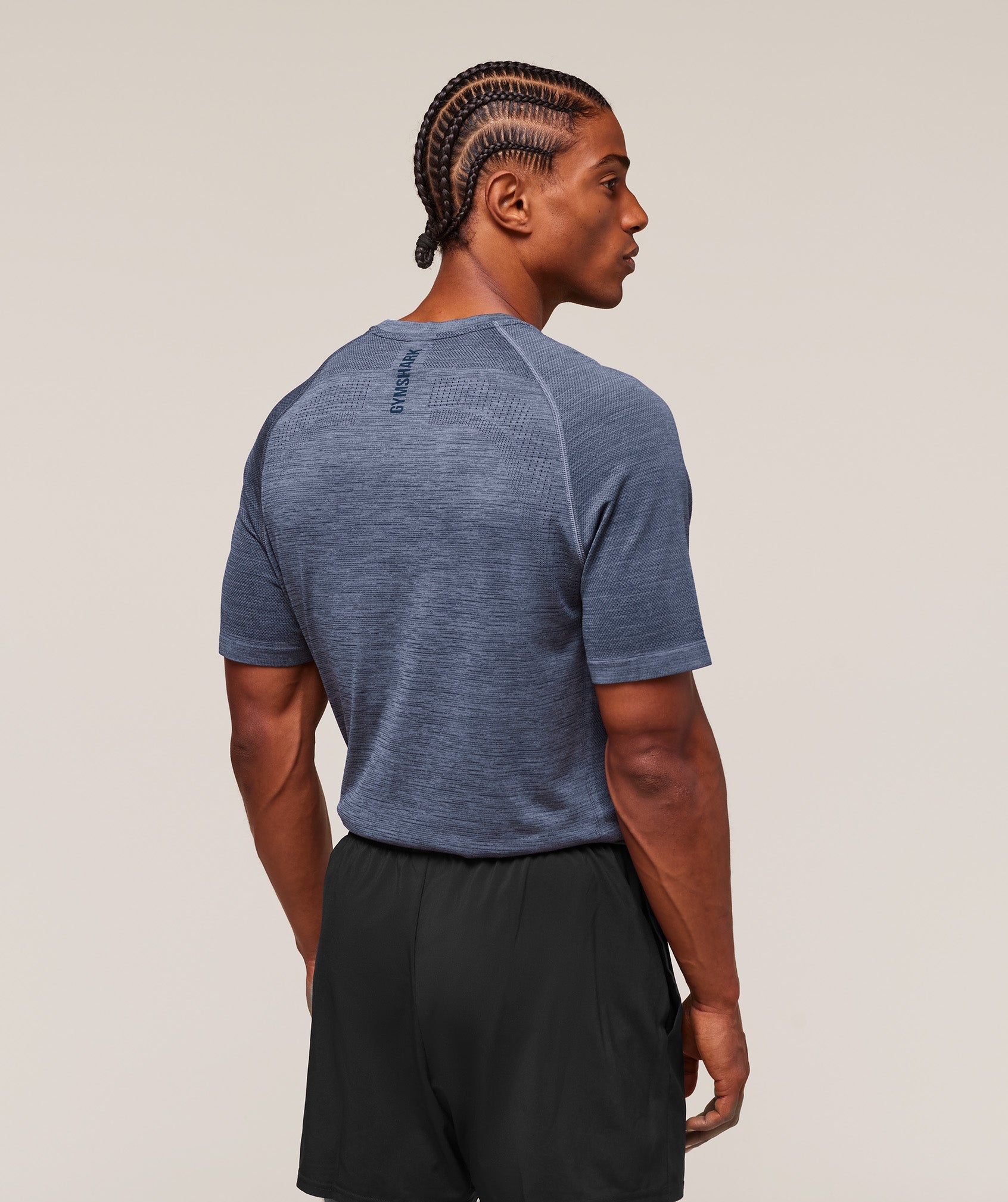 Gymshark Versatile Seamless T-Shirt 'Iron Blue Navy'