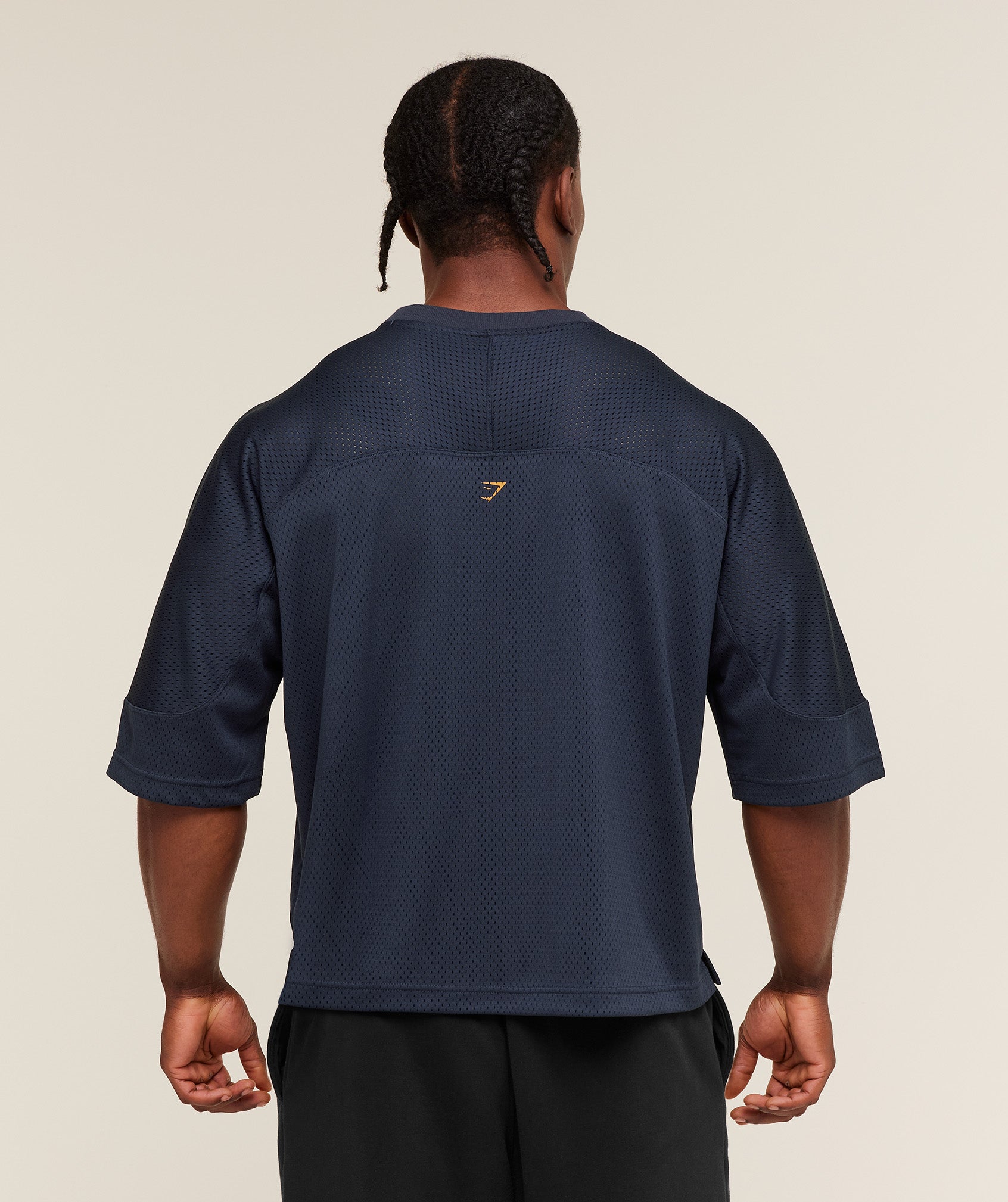 Gymshark Graphic Mesh Oversized T-Shirt 'Heavy Blue'