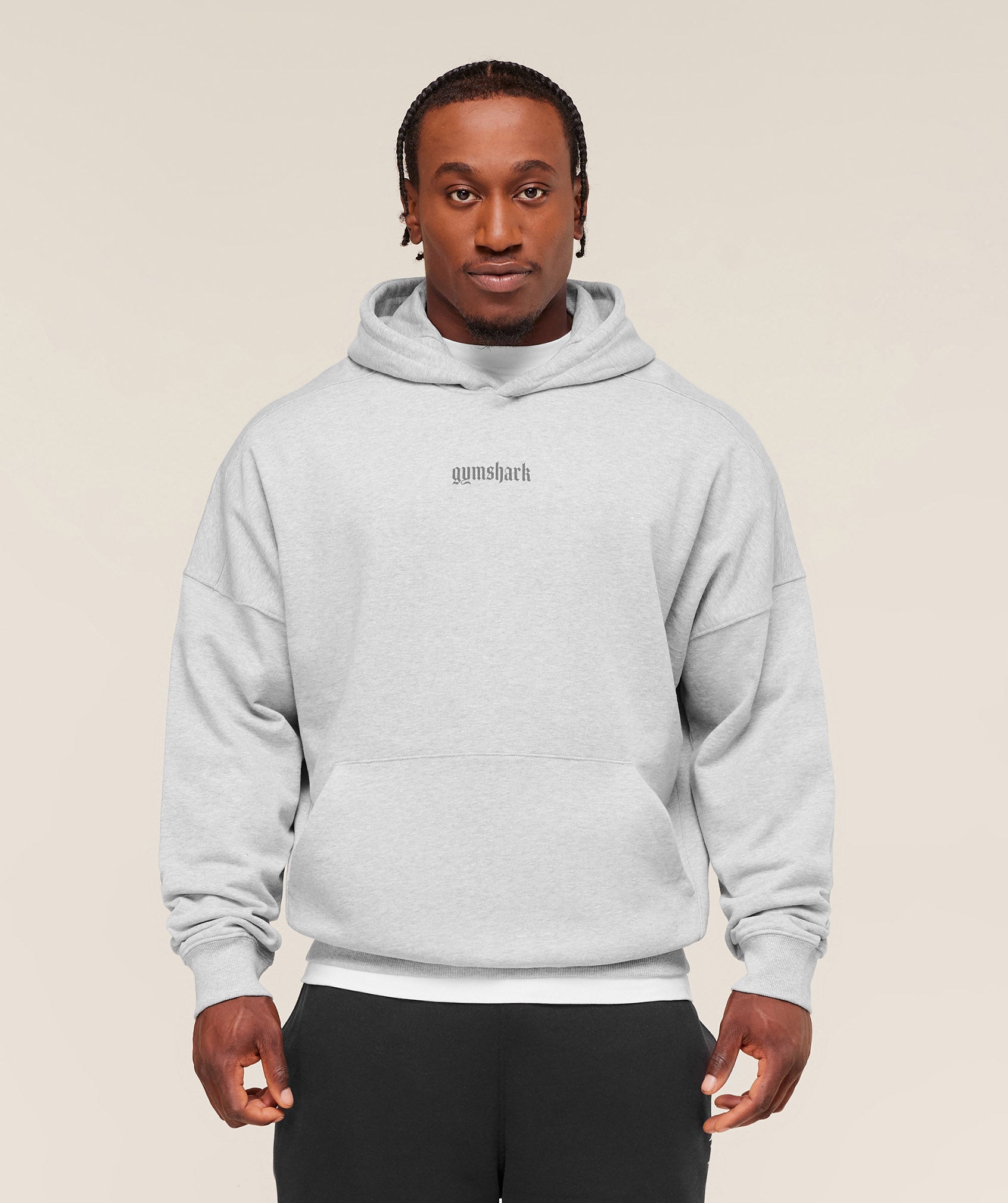 Gymshark Olde English Hoodie 'Soft Grey Marl'