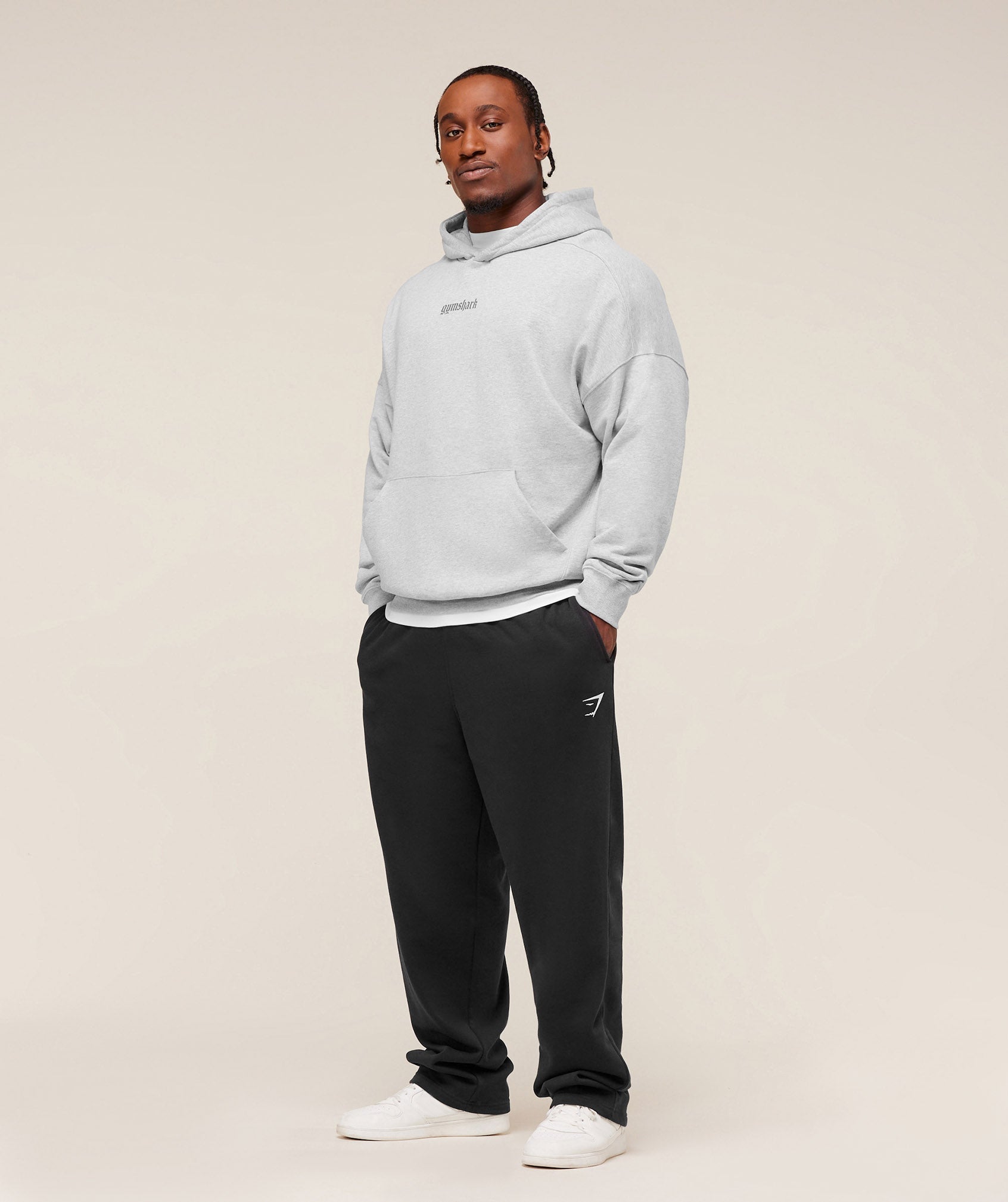 Gymshark Olde English Hoodie 'Soft Grey Marl'