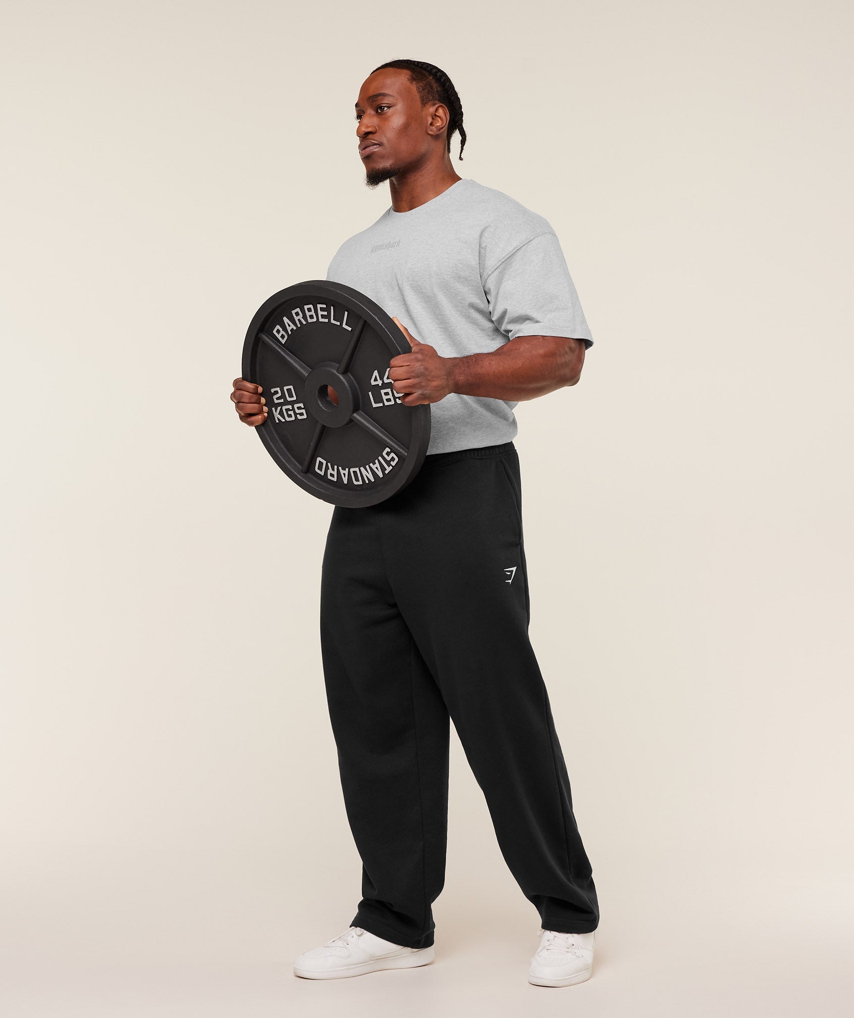 Gymshark Olde English T-Shirt 'Bros Soft Grey Marl'