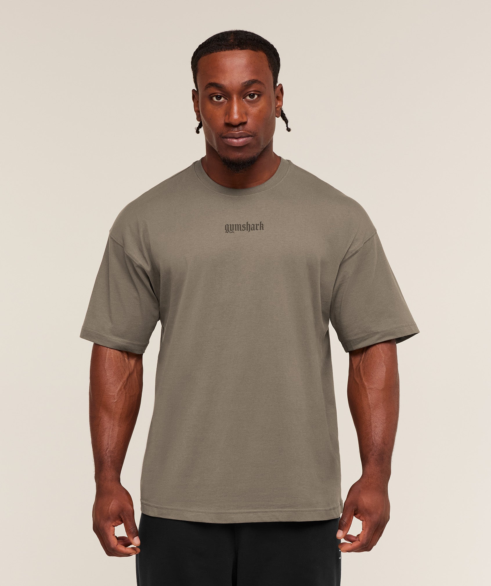 Gymshark Olde English T-Shirt 'Camo Brown'