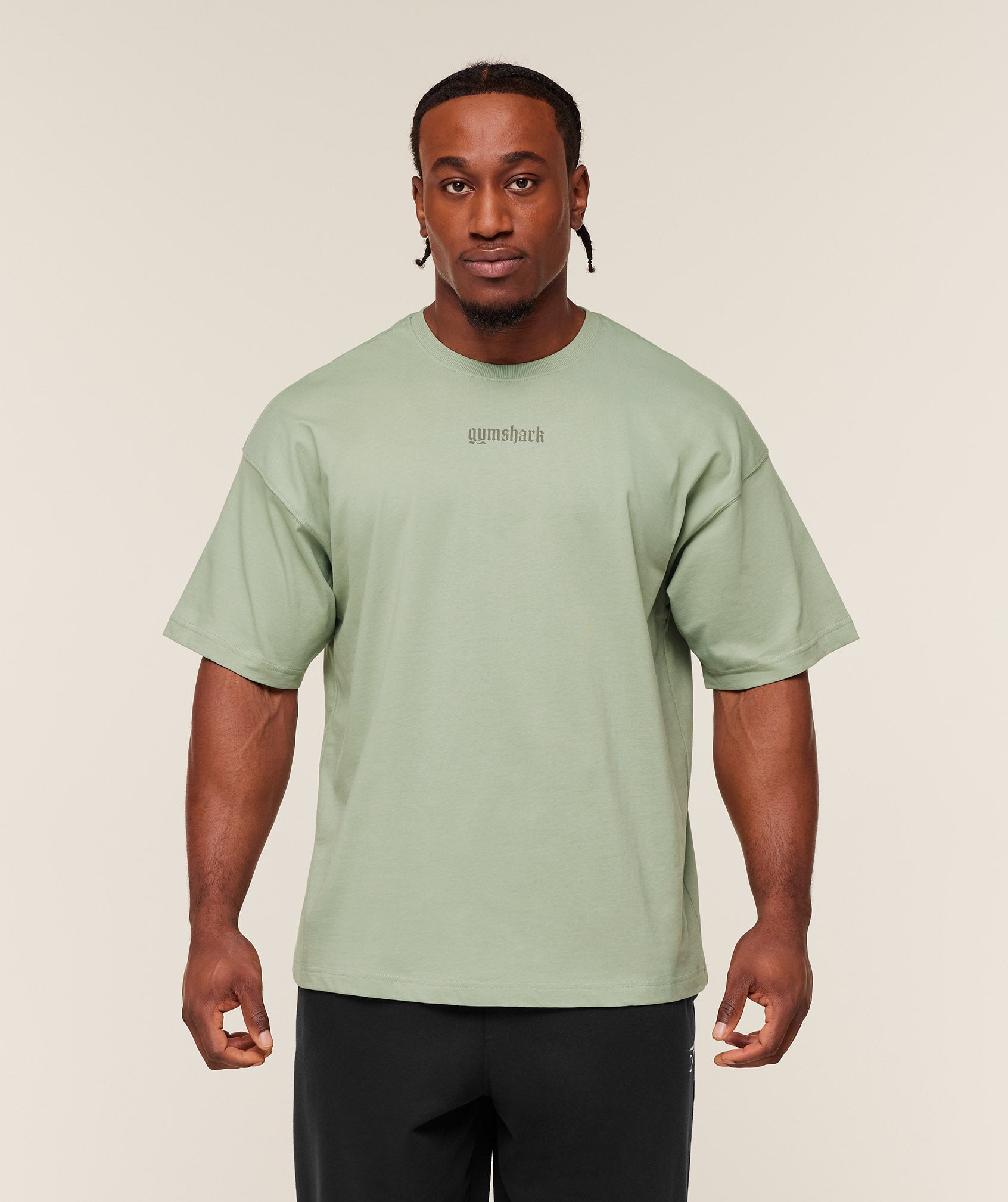 Gymshark Olde English T-Shirt 'GS Haze Green'