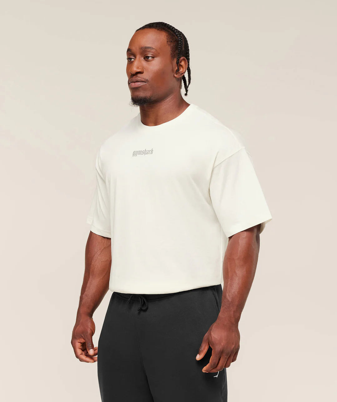 Gymshark Olde English T-Shirt 'Soft White'