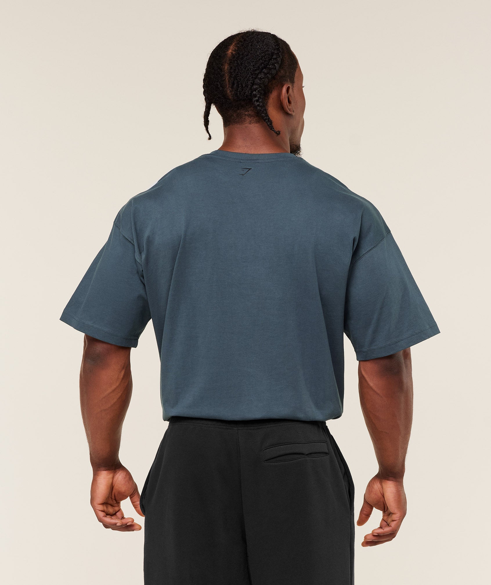 Gymshark Olde English T-Shirt 'GS Stealth Blue'