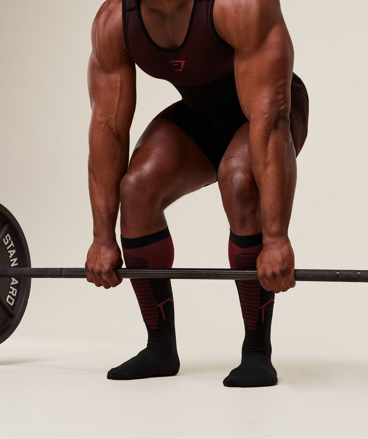 Gymshark Lifting Socks 'Black Carmine Red'