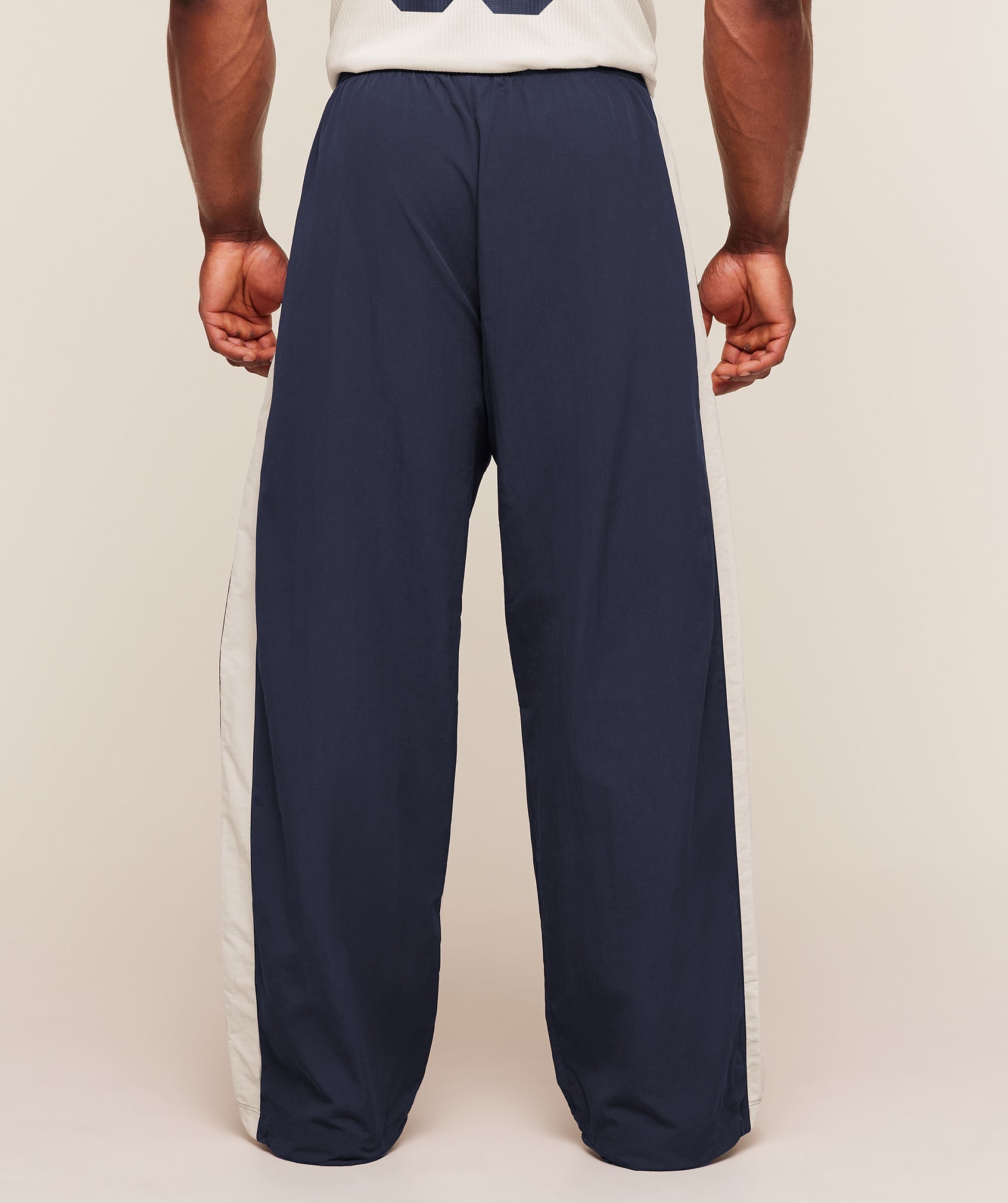 Gymshark Retro Collegiate Track Pants 'Heavy Blue Tinted White'