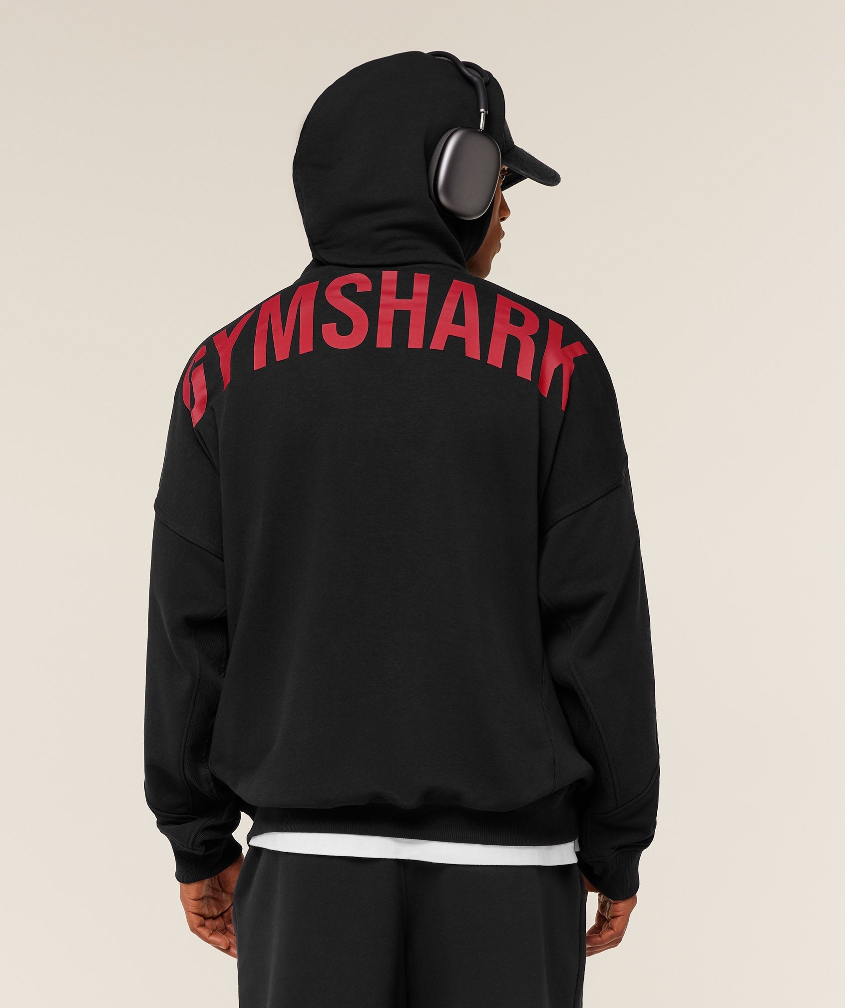 Gymshark Power Hoodie 'Black Conditioning Red'