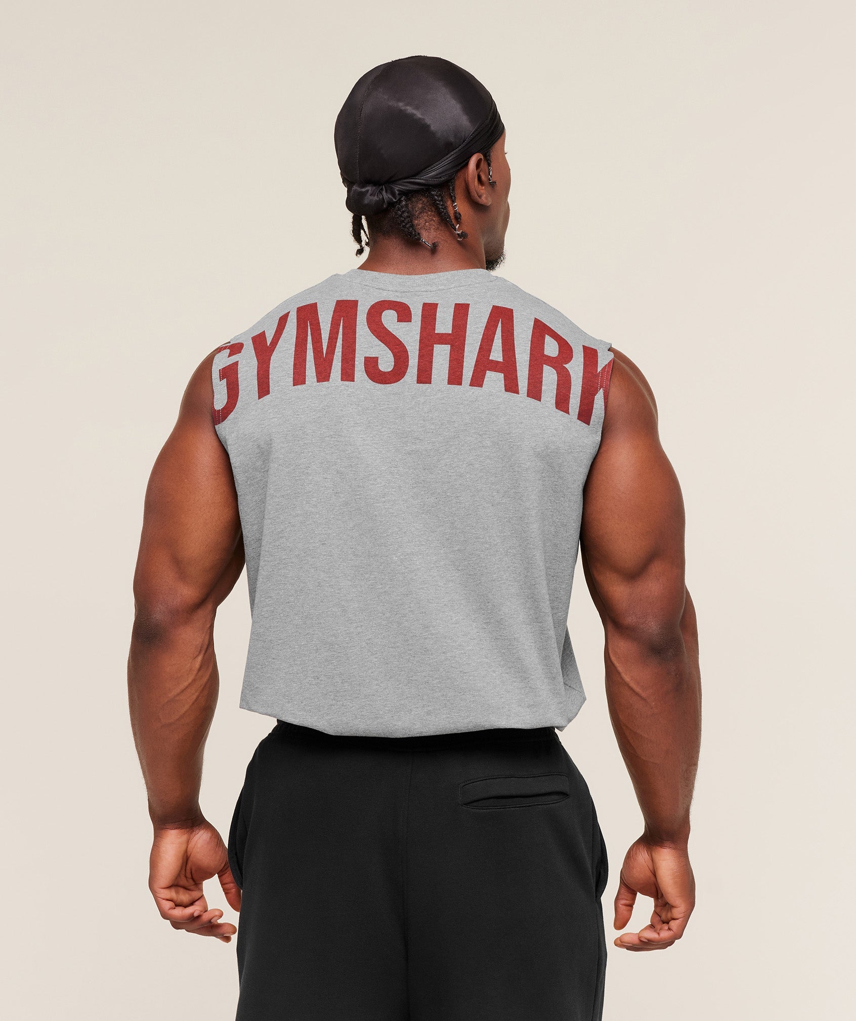 Gymshark Power Cut Off Tank 'Charcoal Core Marl'