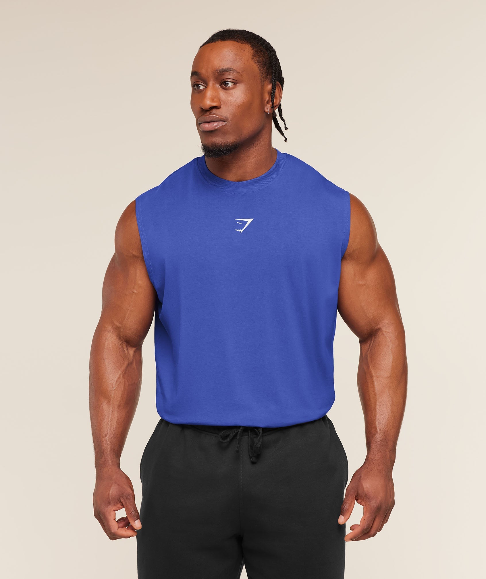 Gymshark Power Cut Off Tank 'Force Blue'