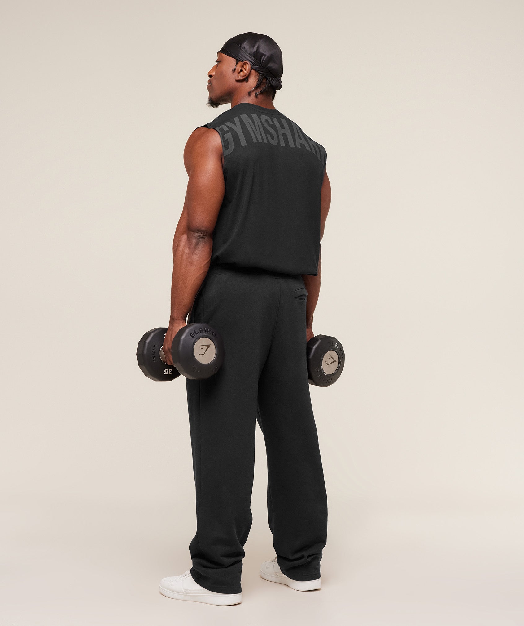 Gymshark Power Cut Off Tank 'Black Asphalt Grey'