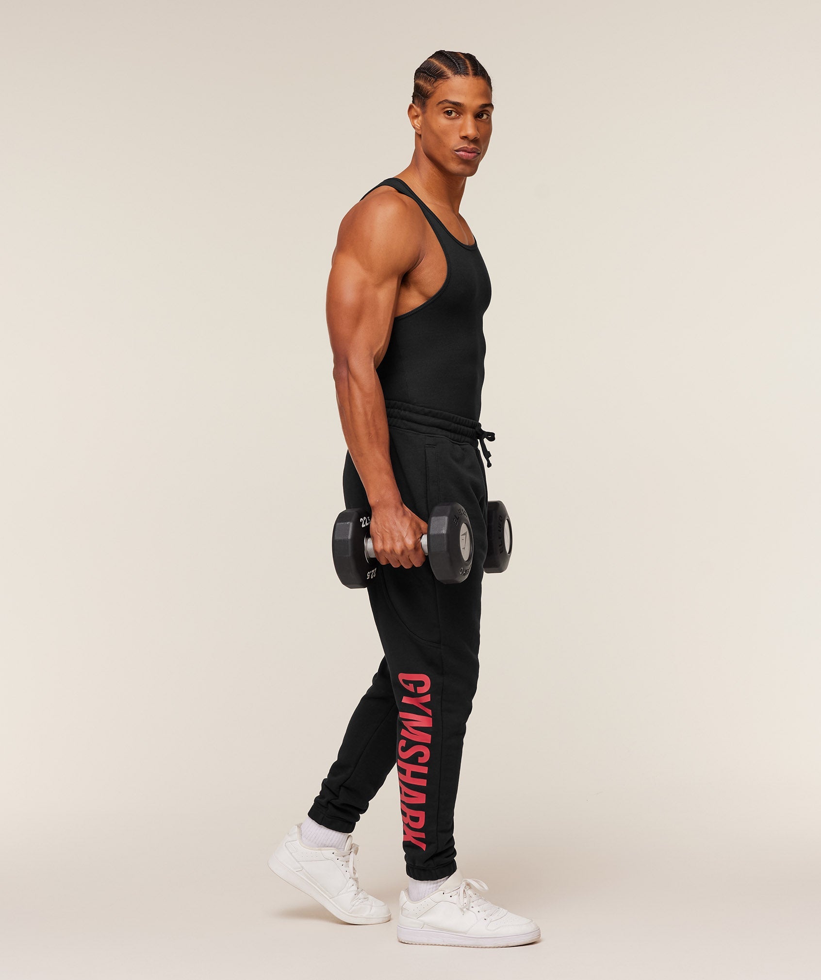 Gymshark Power Wordmark Joggers 'Black Conditioning Red'