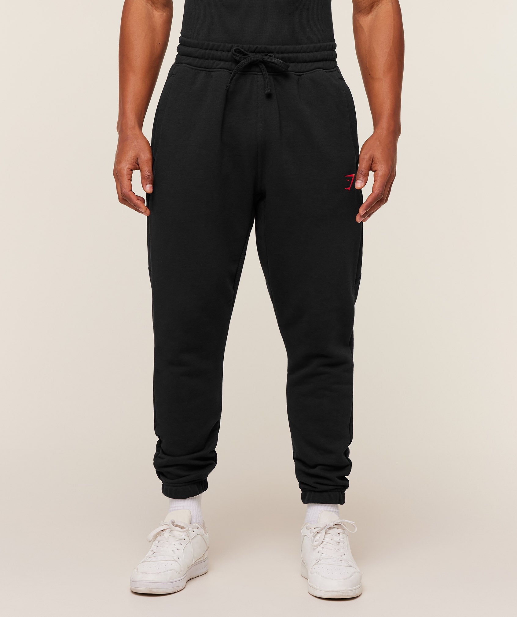Gymshark Power Wordmark Joggers 'Black Conditioning Red'