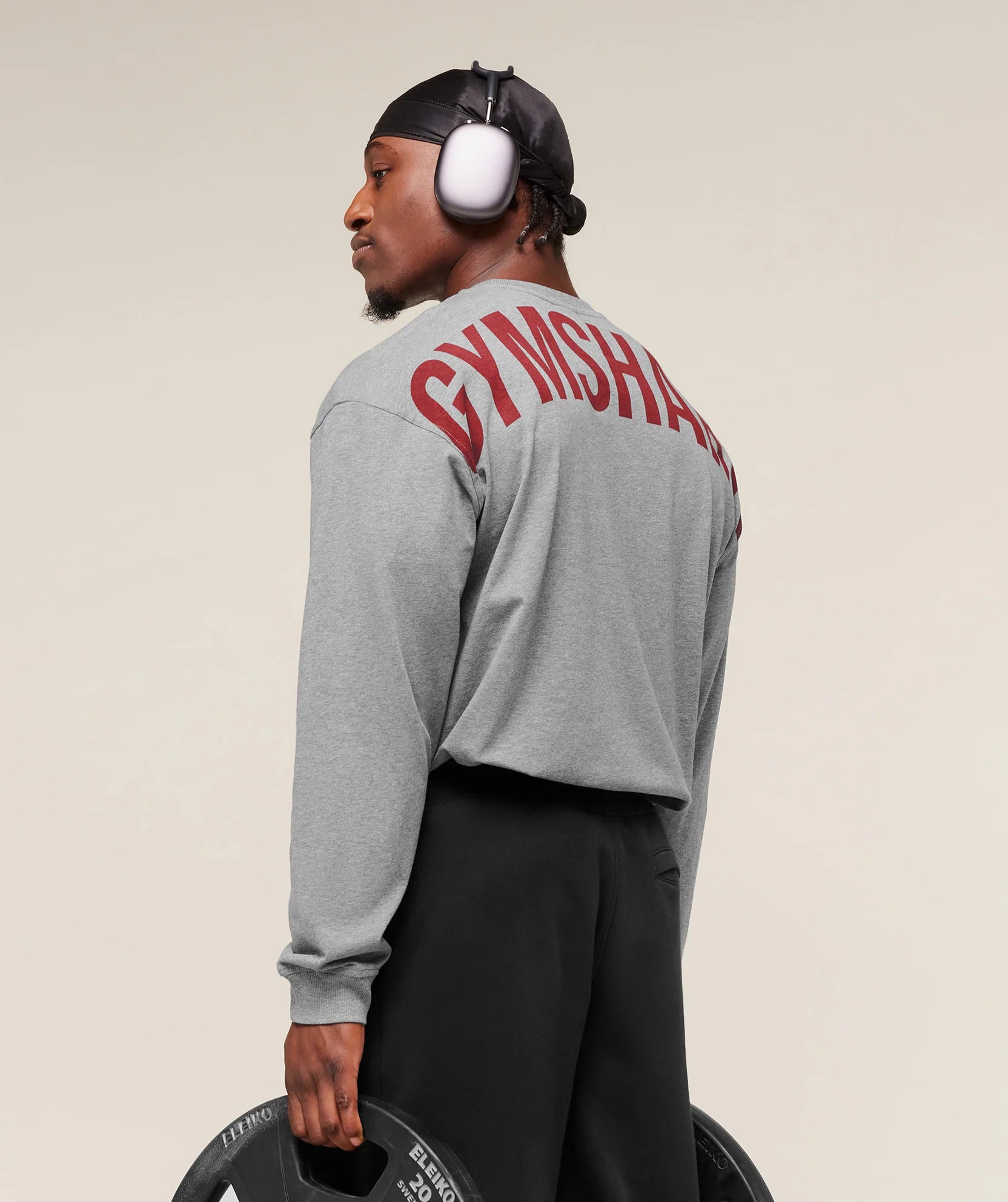 Gymshark Power Long Sleeve T-Shirt 'Charcoal Core Marl'