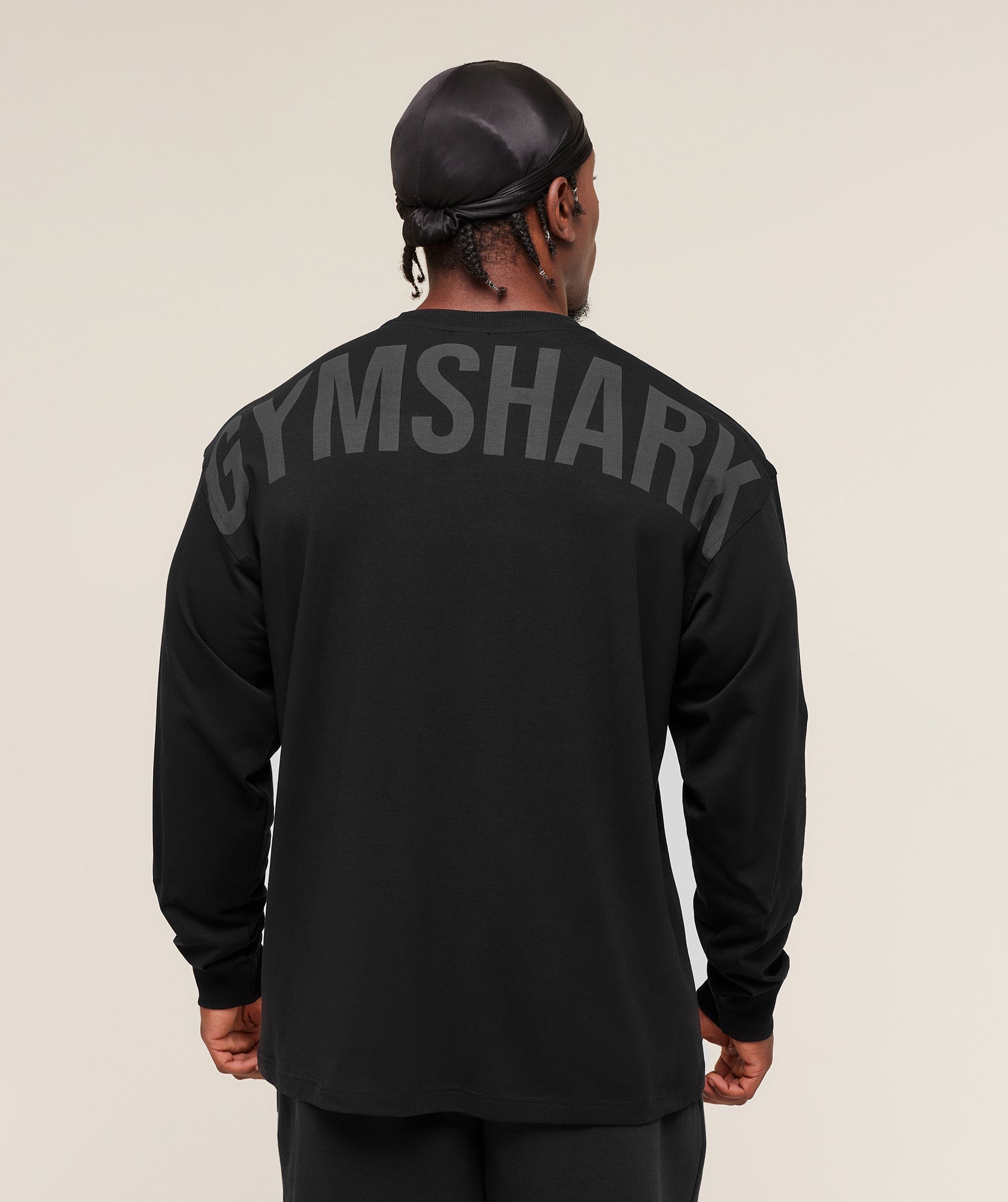 Gymshark Power Long Sleeve T-Shirt 'Black Asphalt Grey'