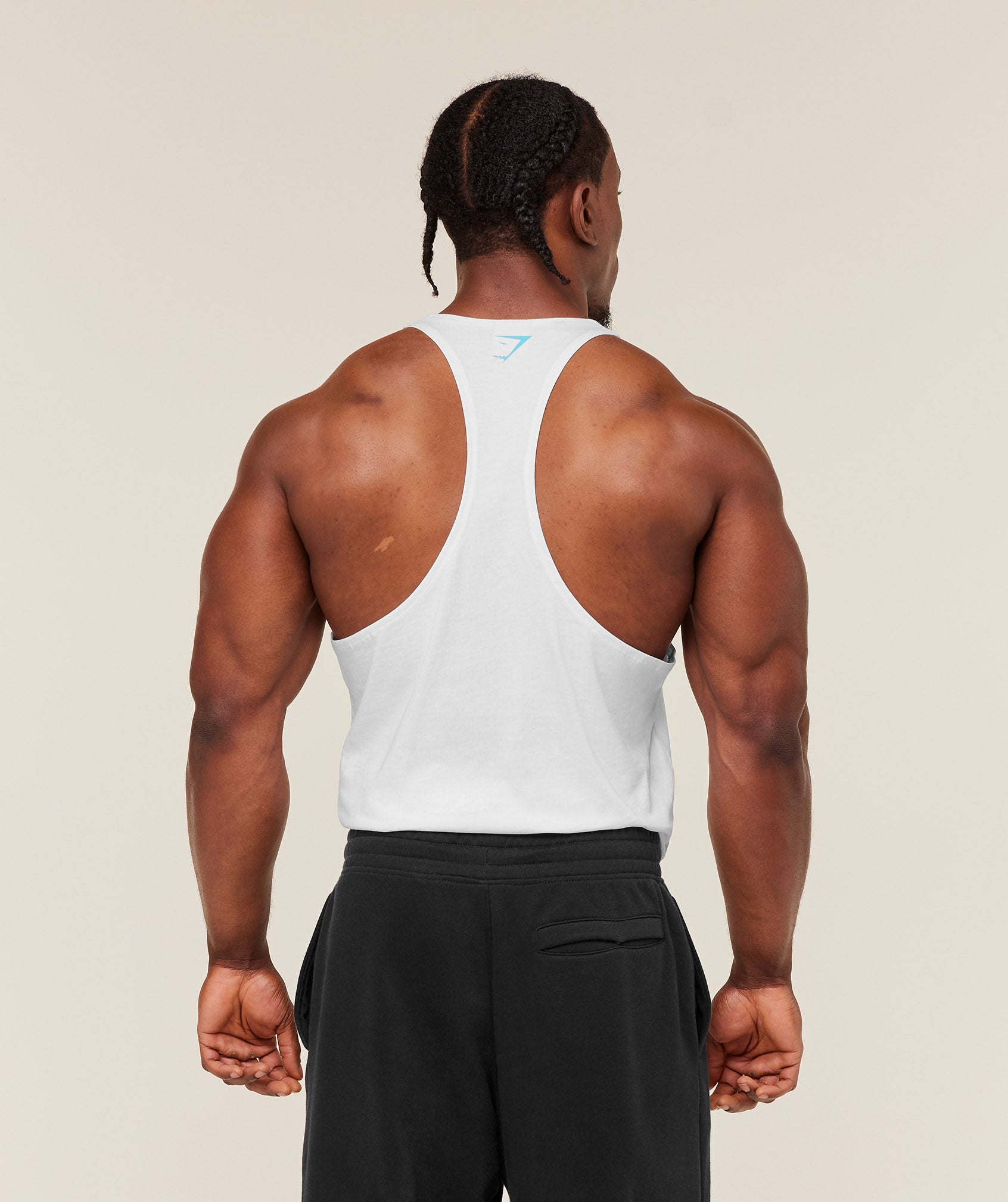 Gymshark Power Stringer 'GS White GS Brand Blue'