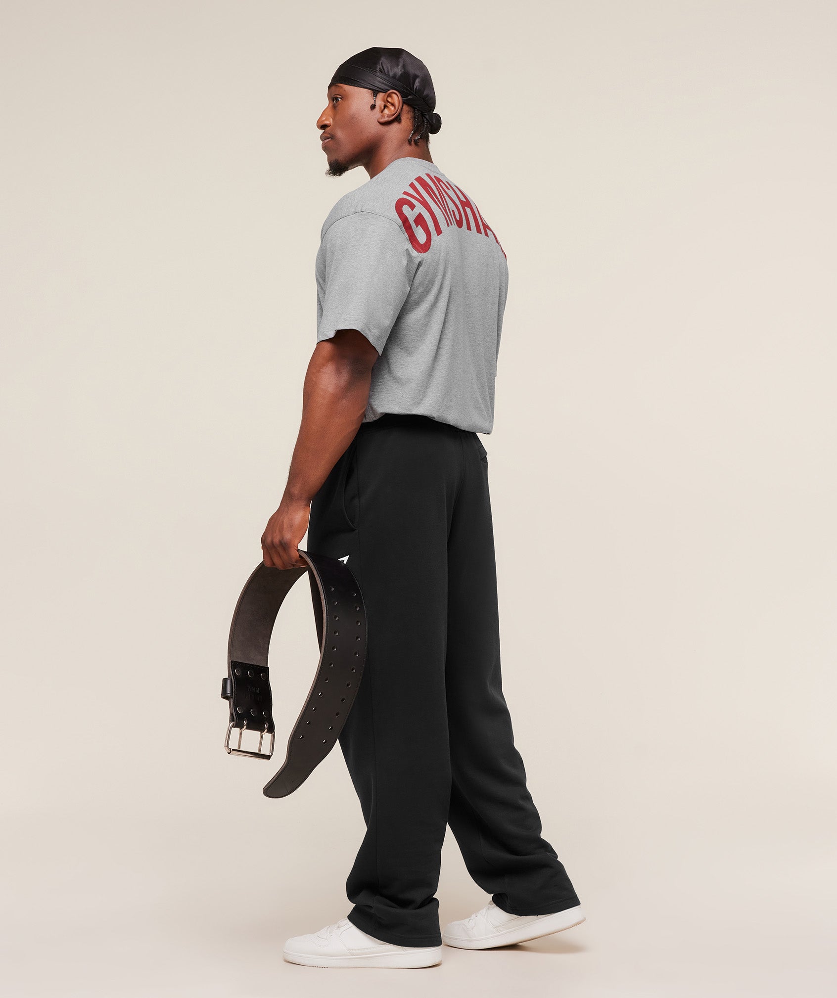 Gymshark Power T-Shirt 'Charcoal Core Marl Sets Red'