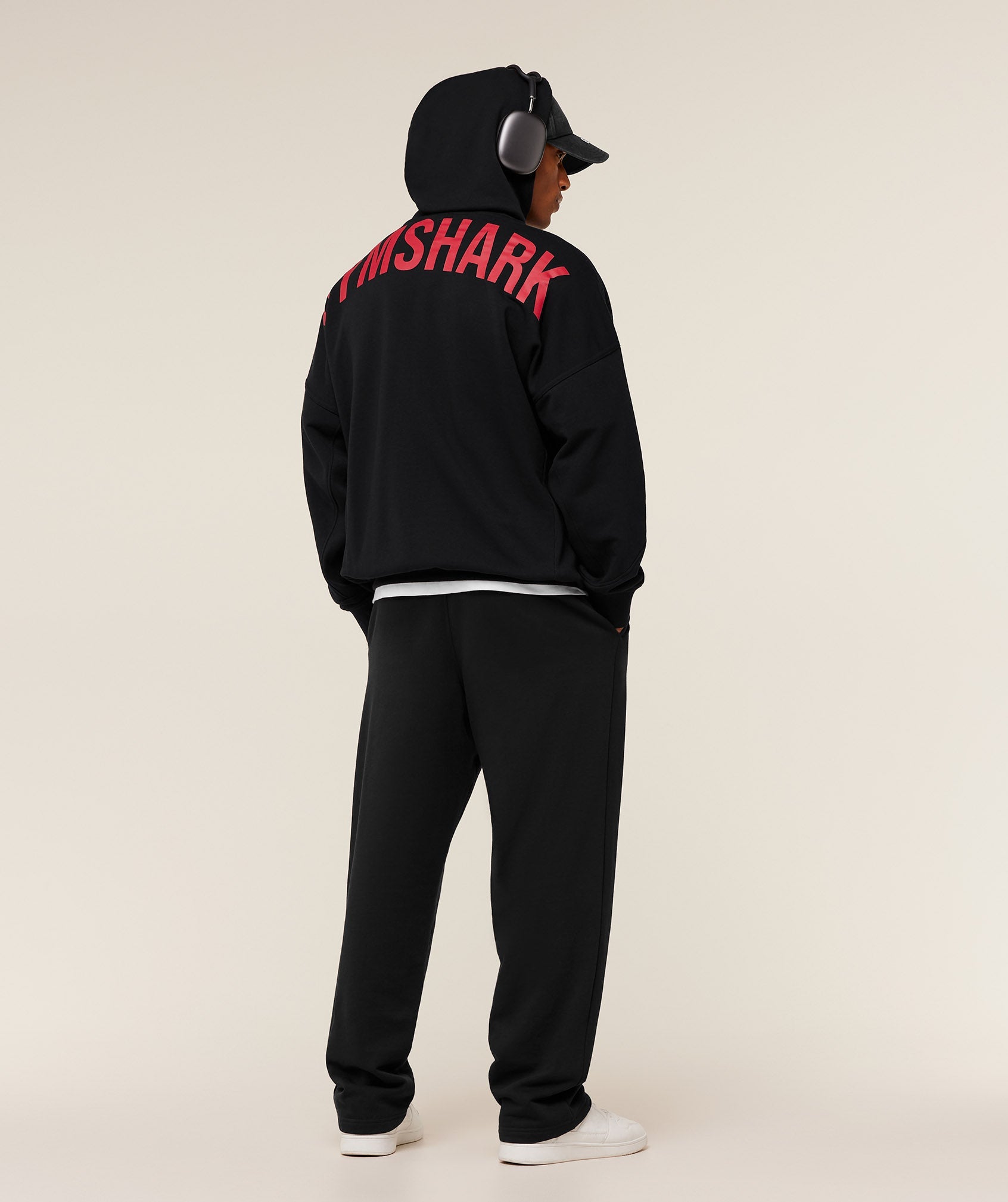 Gymshark Power Zip Up Hoodie 'Black Conditioning Red'