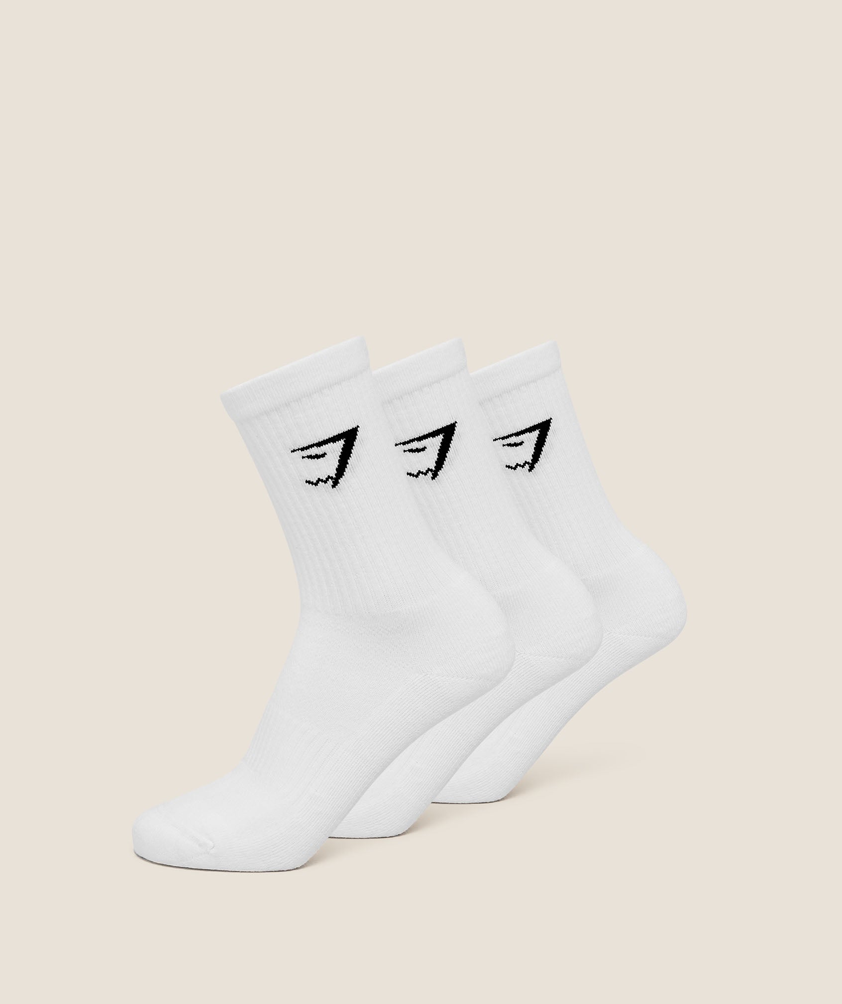 Gymshark Crew Socks 3PK 'GS White'