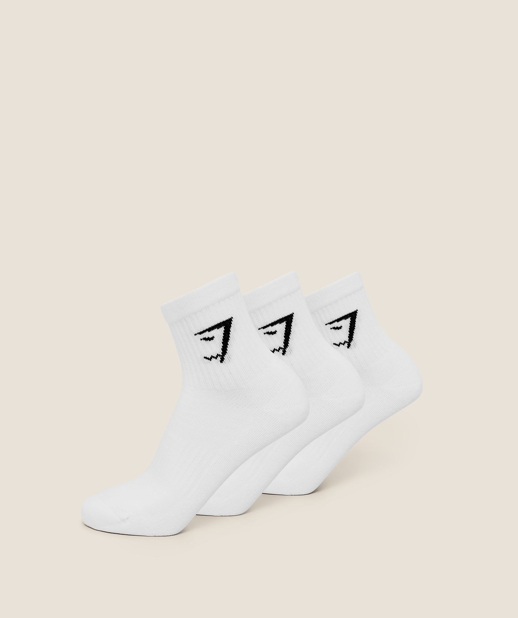 Gymshark Midi Socks 3pk 'GS White'