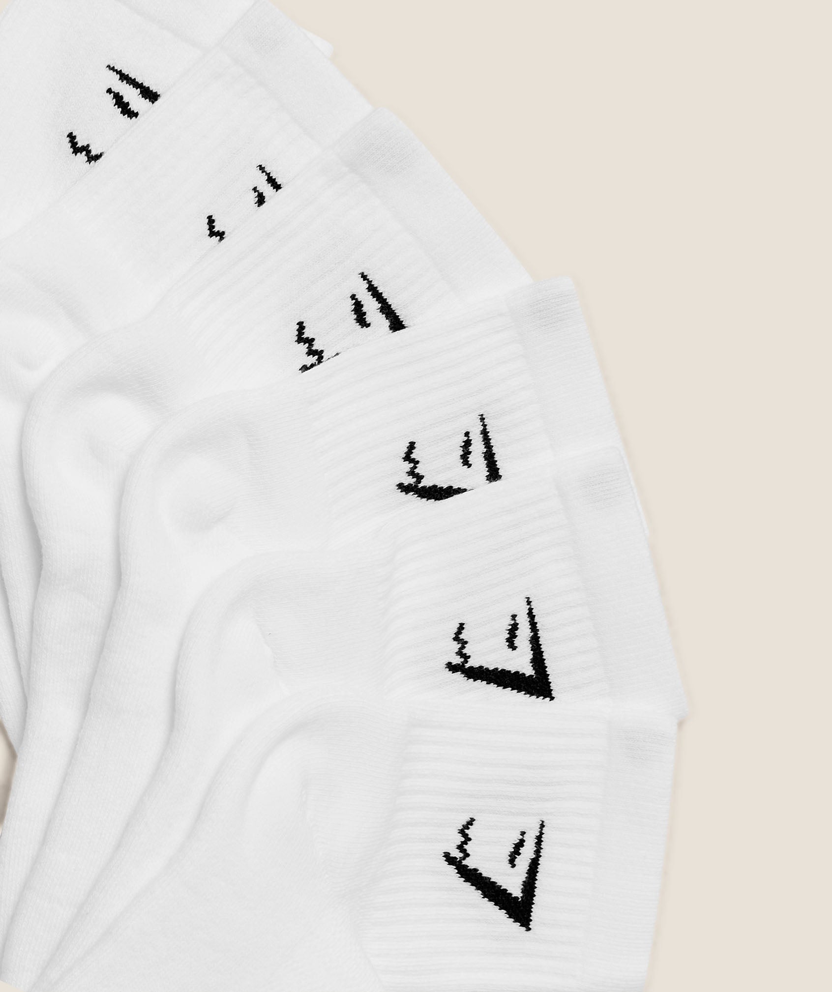 Gymshark Midi Socks 6pk 'GS White'