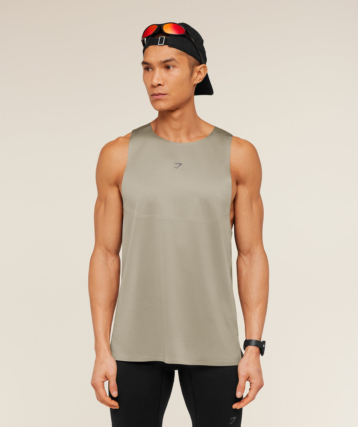 Gymshark Running Elite Tank 'Linen Brown'